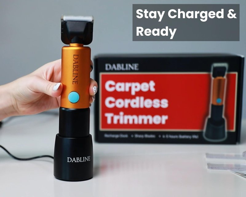 DABLINE Cordless Carpet Trimmer with Shearing Guide, Lightweight Carpet Shaver Comes with 2 Blades, 400W High Power Carpet Shears for Tufting Rugs
