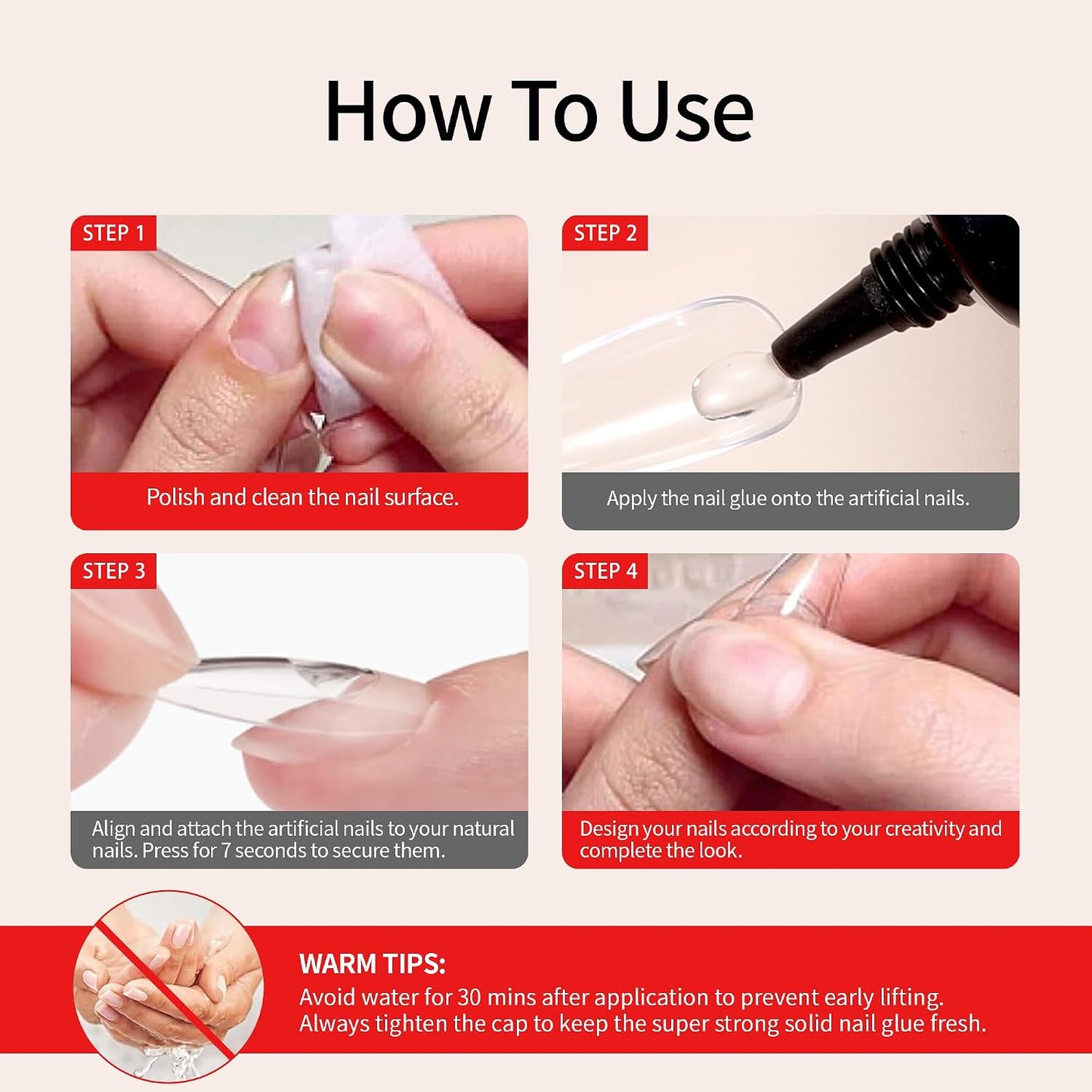 Semi Solid Nail Glue - Quick Drying 10ml for Press-On Nails | Long Lasting 30+ Days, Includes Remover Kit