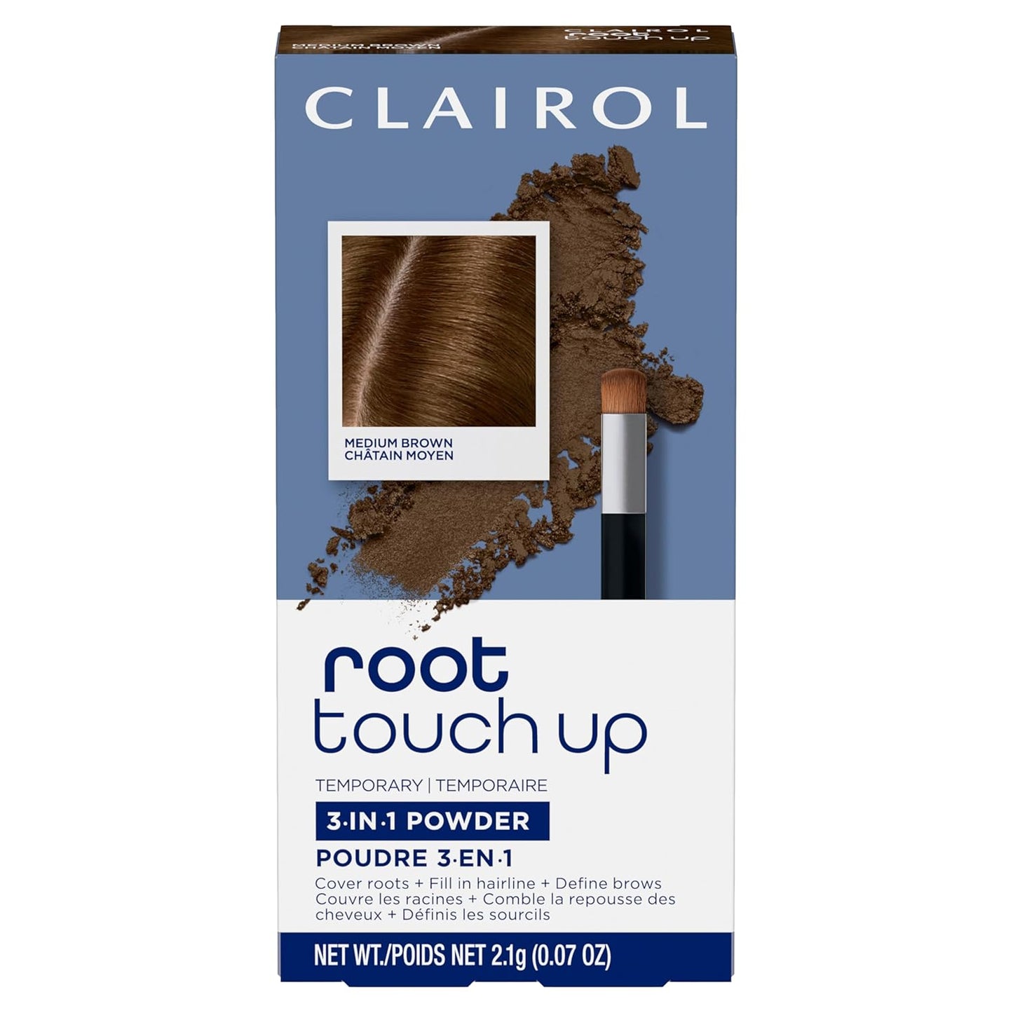 Clairol Root Touch-Up Powder - Black Hair Color | Ammonia Free | Compact with Mirror & Brush | Instant Root Coverage