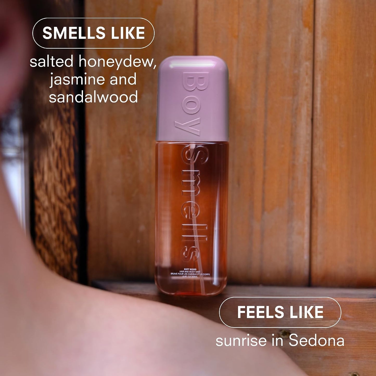 Boy Smells Soft Wood Hair & Body Mist - Fresh Woody Fragrance with Honeydew, Jasmine & Sandalwood | Spa Smells Collection