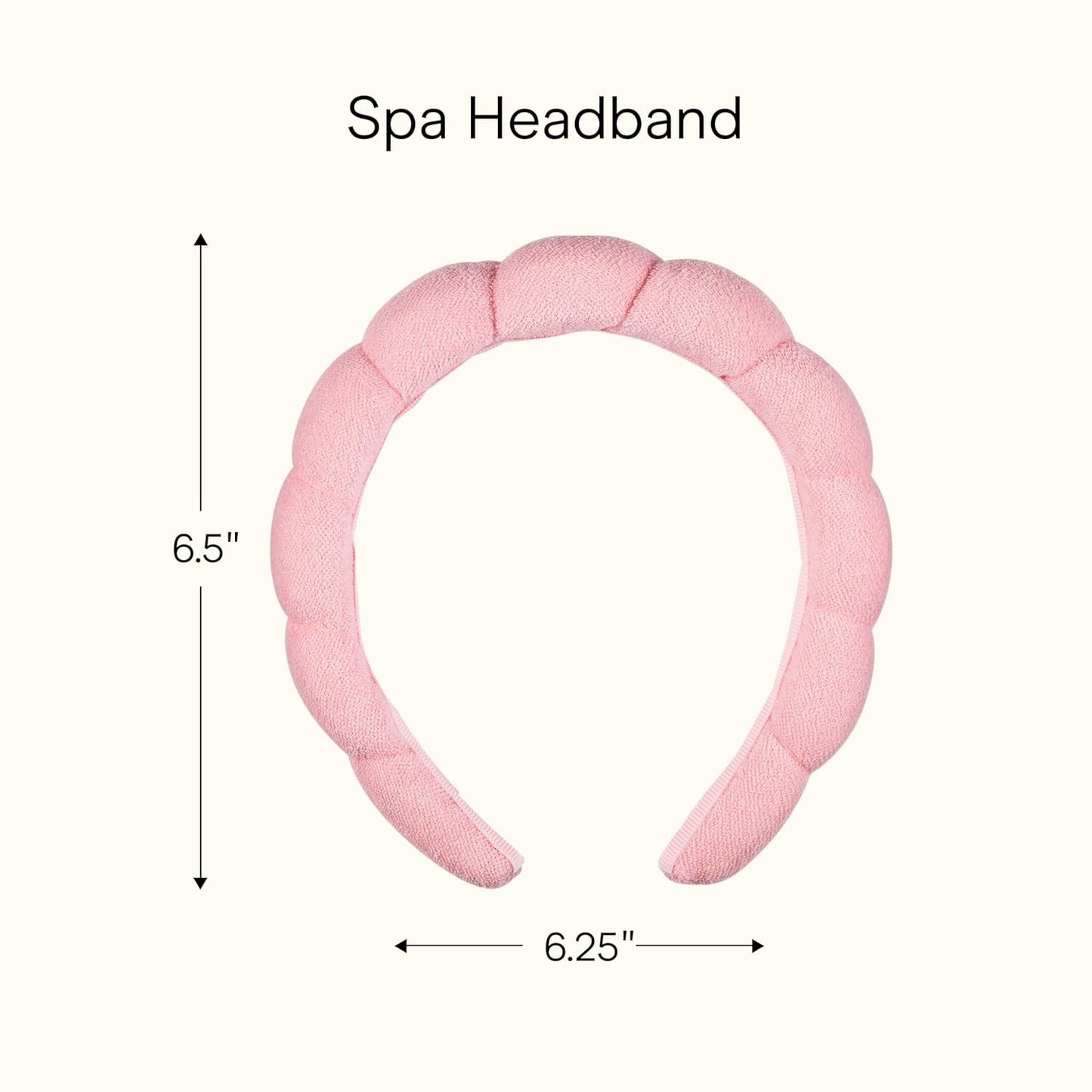 Conair Spa Makeup & Face Washing Headband - Ultra-Absorbent Microfiber, Soft Terry Cloth | Pink Bubble Design