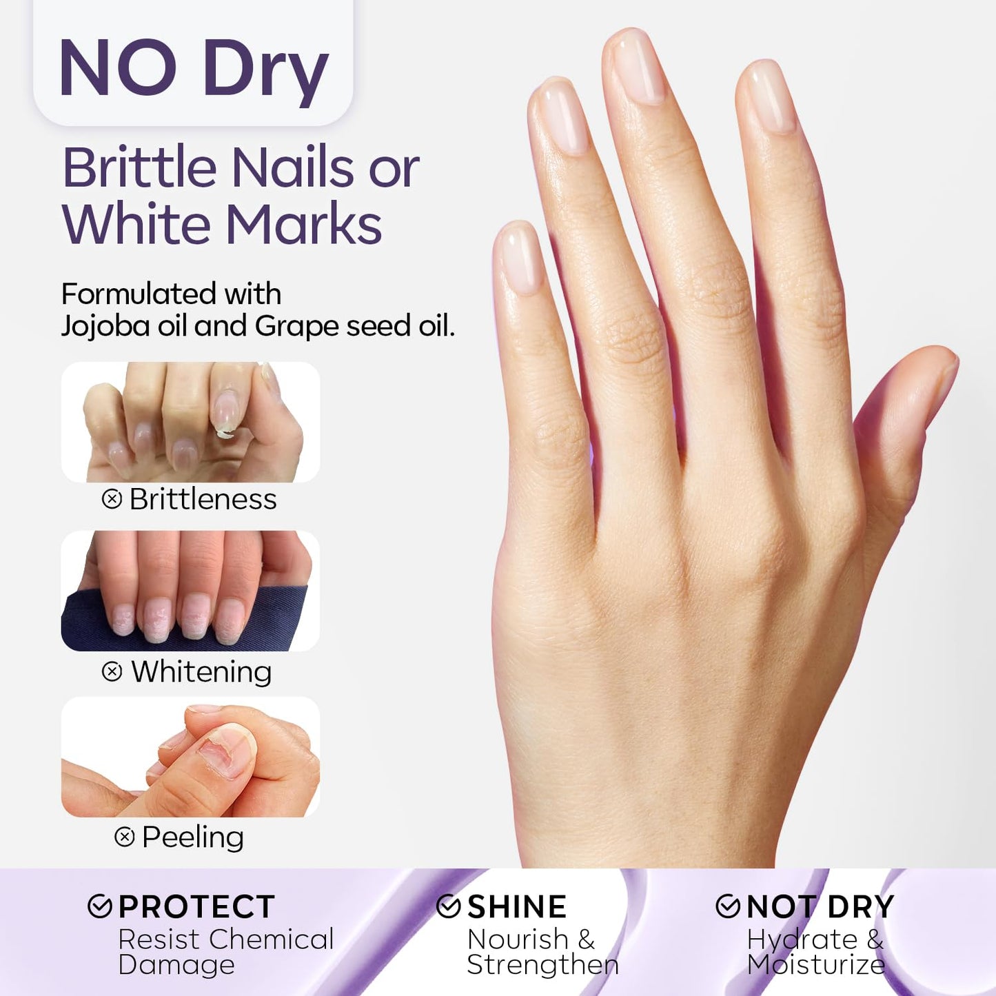 Modelones Nail Polish Remover - Gentle Gel Polish Remover with Jojoba Oil | 8 Fl Oz Lavender for Acrylic & Press-On Nails