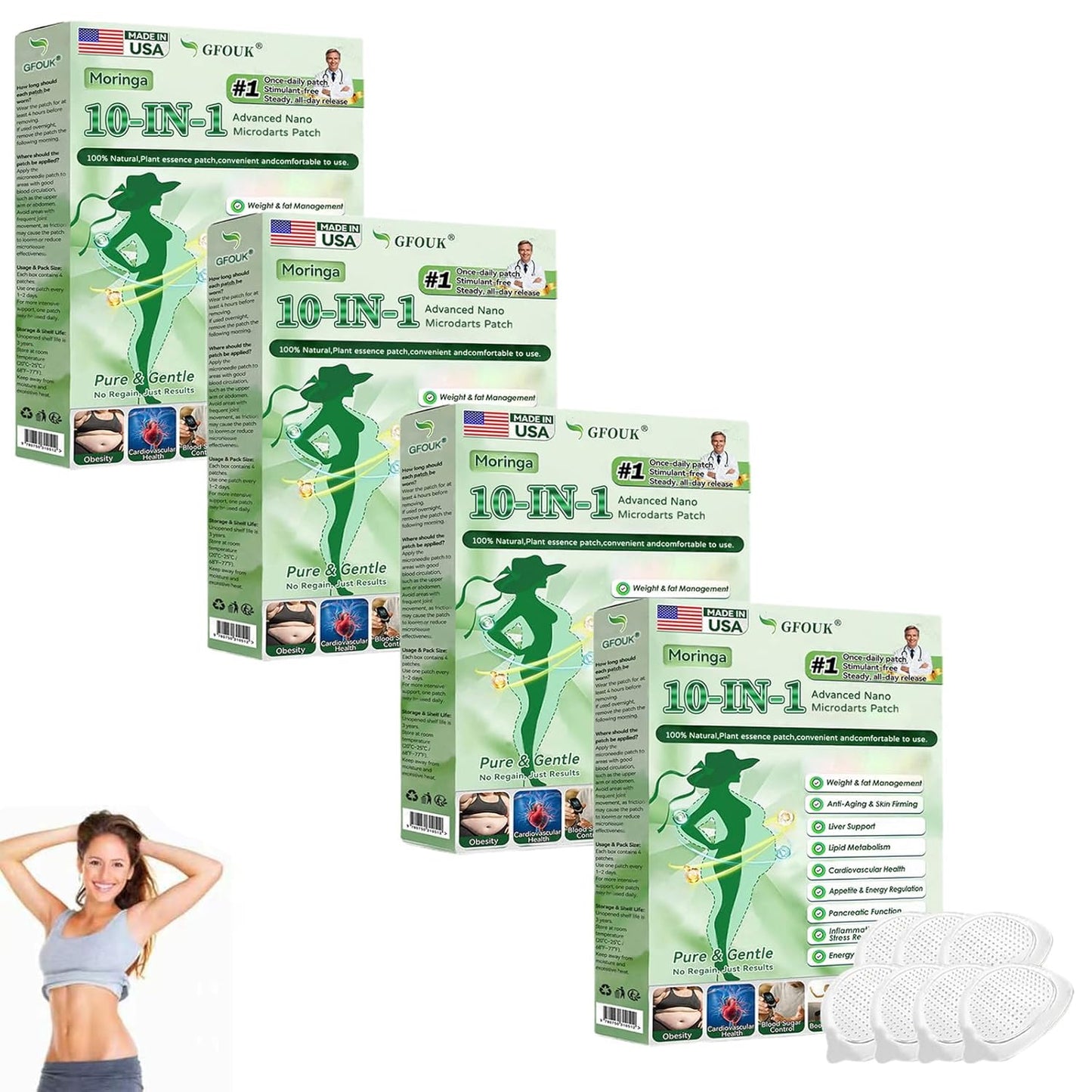 Moringa Berberine X NAD 10-in-1 Patch | Natural Microdarts for All Skin Types - 4PCS