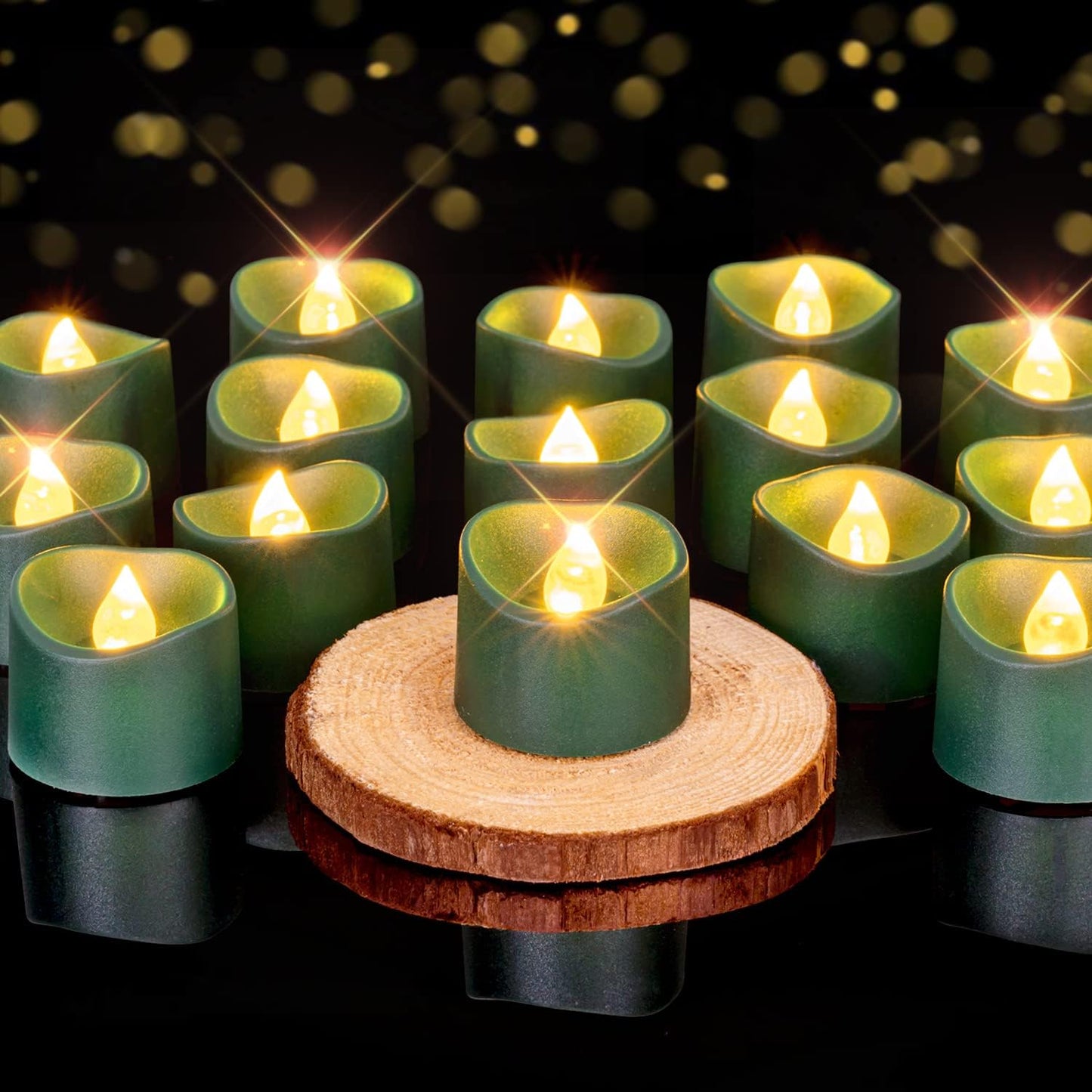 Flickering Flameless Candles - 24Pcs Battery Operated LED Tea Lights | 200+ Hours for Weddings, Parties, Decor