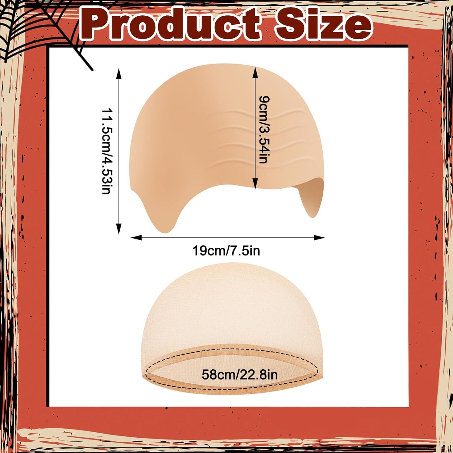 Latex Bald Cap Set - Adult Bald Cap & Nylon Wig Caps for Halloween, Cosplay & Costume Parties