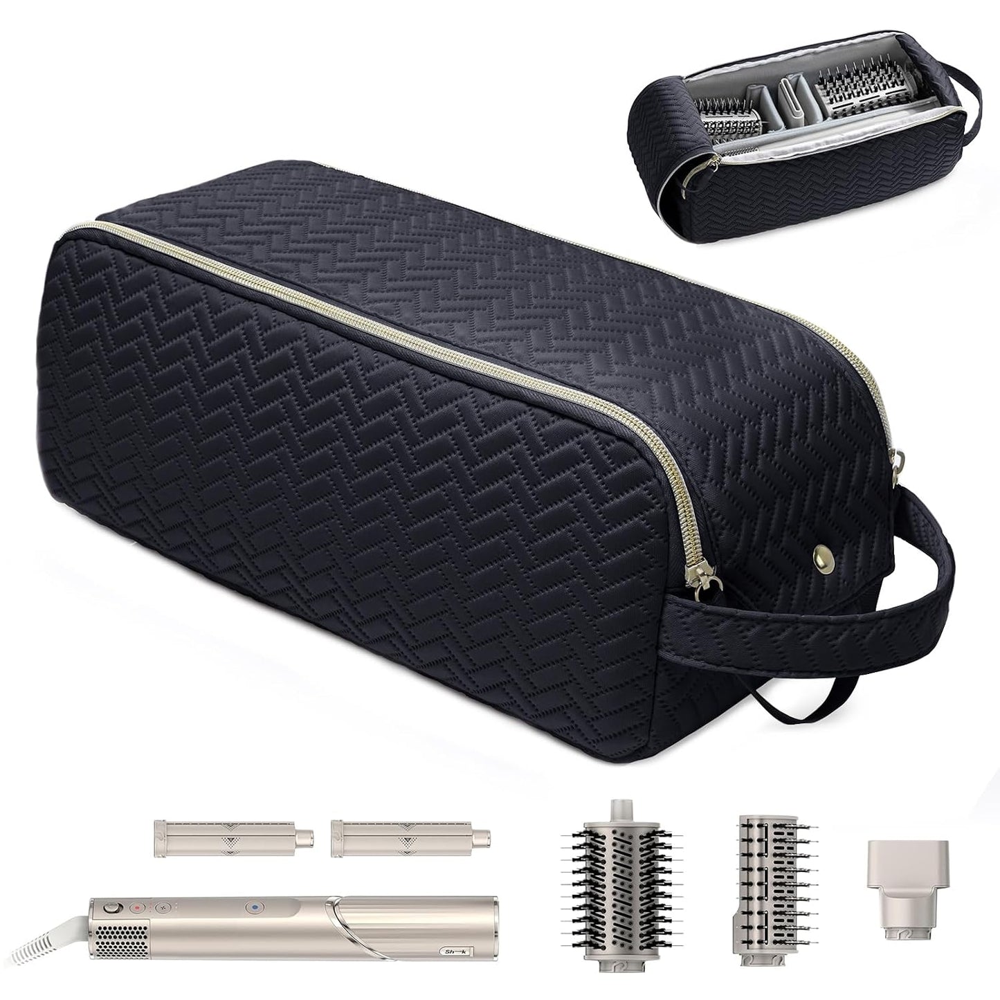 Large Hair Tools Travel Bag - 2-in-1 Organizer for Hair Dryer, Flat Irons & Curling Irons | Perfect for Travel Essentials