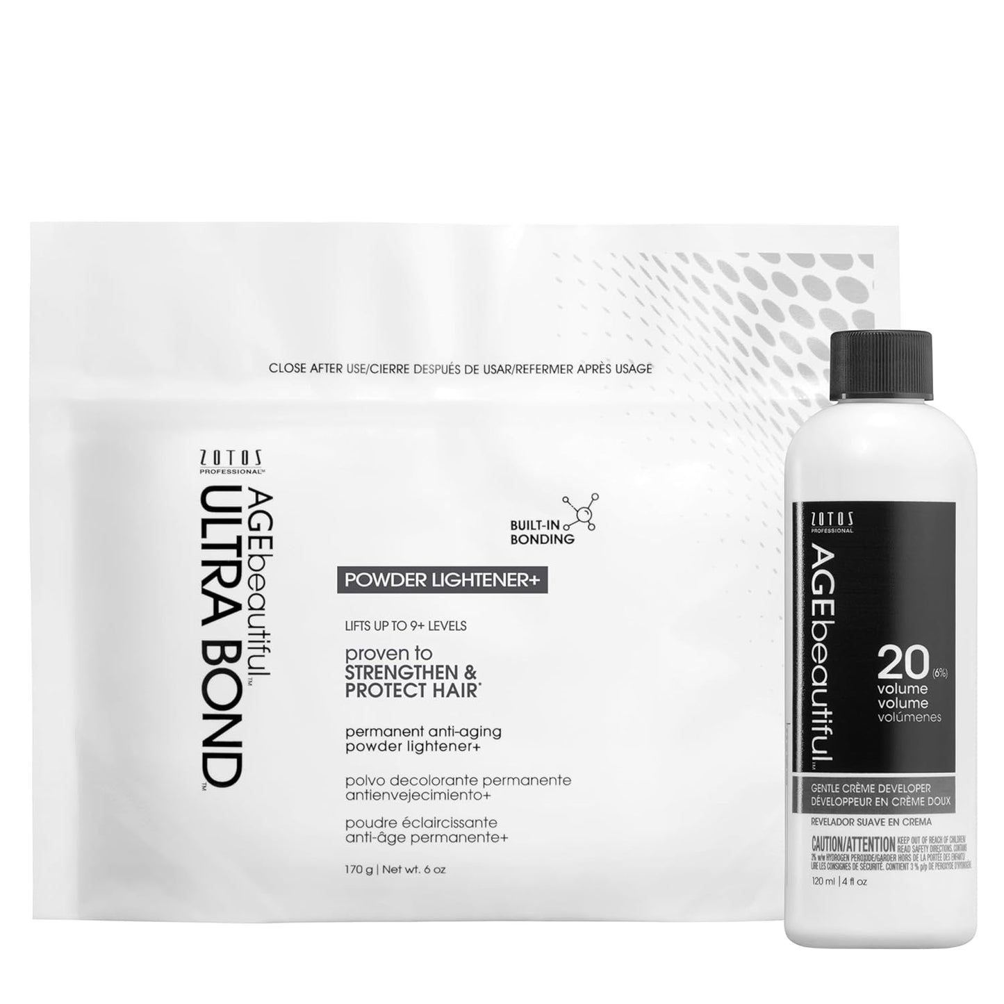 AGE Beautiful Permanent Powder Hair Lightener - Ultra Bond Formula, Lifts 9+ Levels for Professional Highlights
