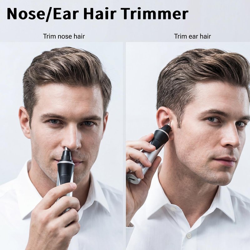 Gorzhesua Electric Nose Hair Trimmer for Men, 2026 Professional 2 in 1 Painless Rechargeable Nose and Ear Hair Clipper, IPX7 Waterproof, Type-C Fast Charging, 6-Month Battery Life,Nose Hair kit