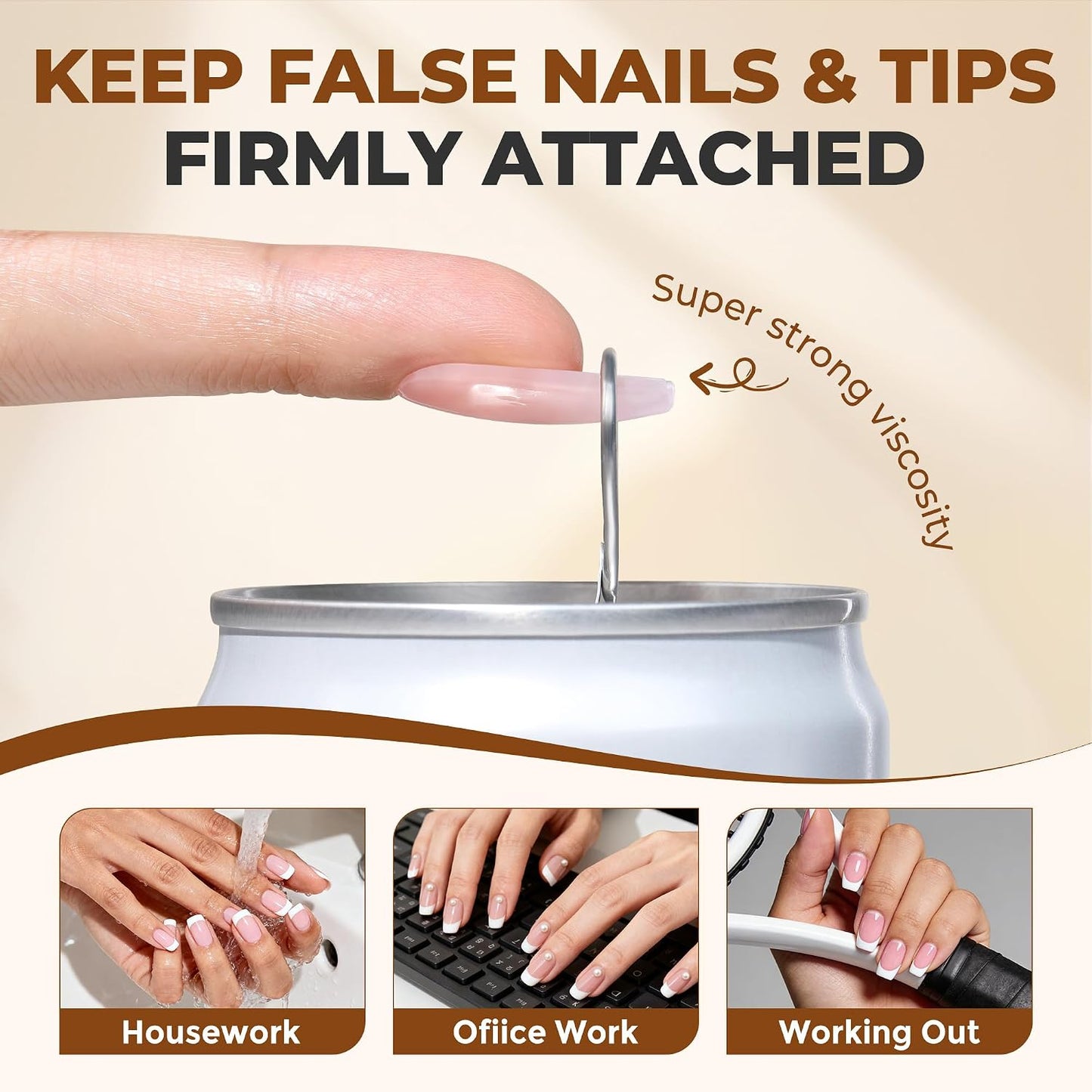 Super Strong Nail Glue - 10ml Quick Drying Gel for Press-On Nails | Long-Lasting & No Lamp Needed