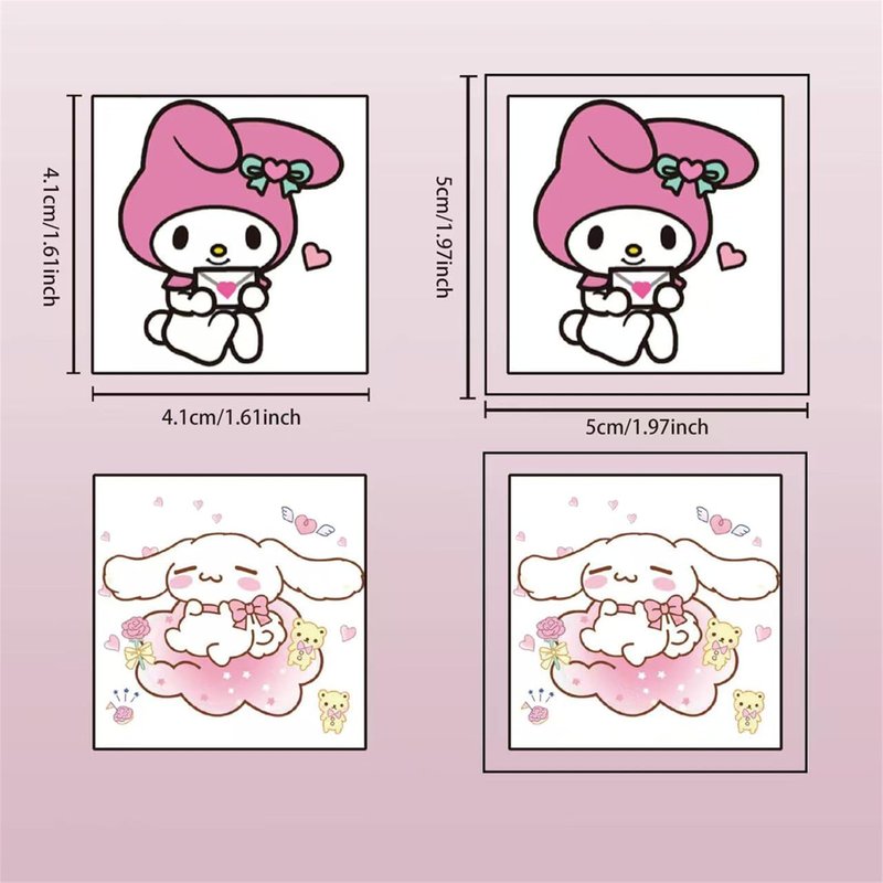 Sanrio Temporary Tattoos for Kids - 20 Cute Cartoon Character Stickers | Waterproof Non-Toxic Body Art for Parties
