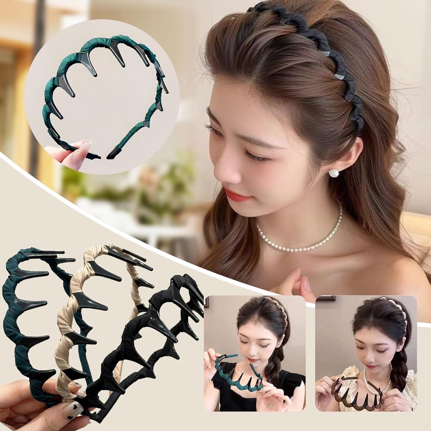 Retro High Skull Headband - U-Shape Fashion Tooth Hair Comb | Stylish Accessory