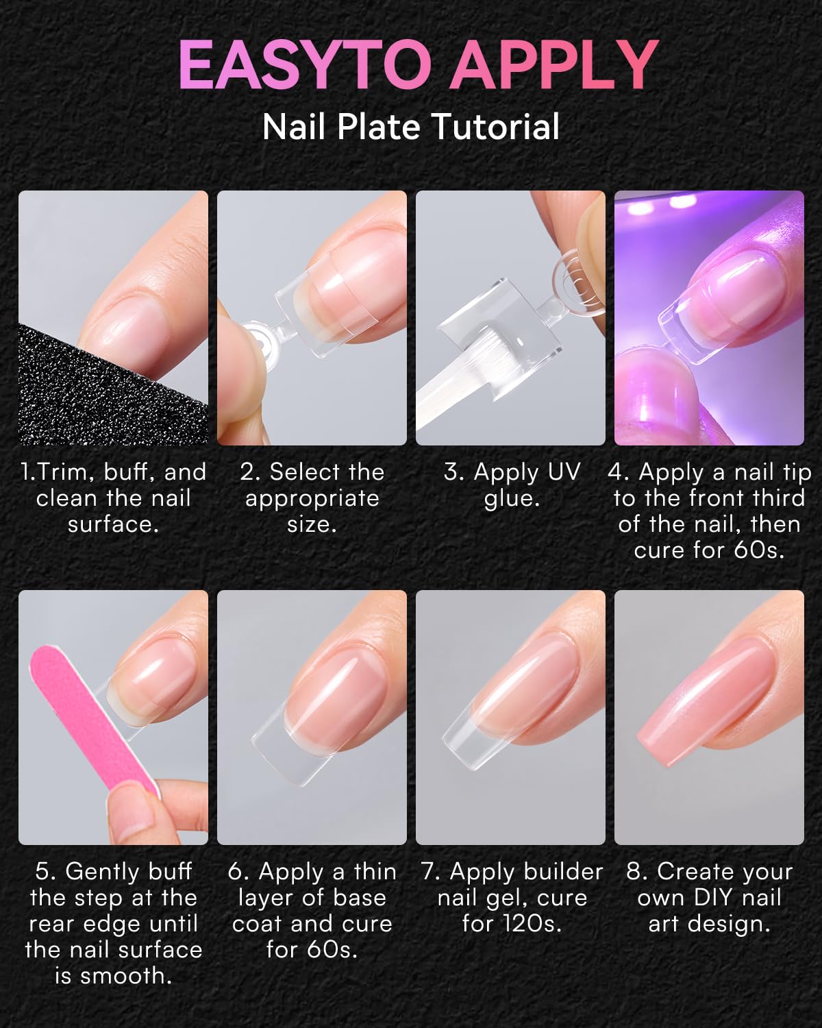 Makartt Short Square Nail Tips: 504 PCS Half Cover Pre-shaped Acrylic Nail Tips, Half Matte, 15 Sizes, False Nails - Easy-to-go Nail Extensions Manicure Supplies Salon DIY at Home
