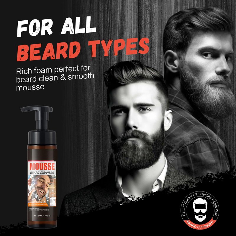 GUOYAOLIFU Foaming Bright and Fresh Scent Beard Wash for Men, Foaming Fresh Scent Beard Wash, Deep Cleaning, Non-Drying, Hydrating Gentle Cleanser For All Beard Types & Lengths