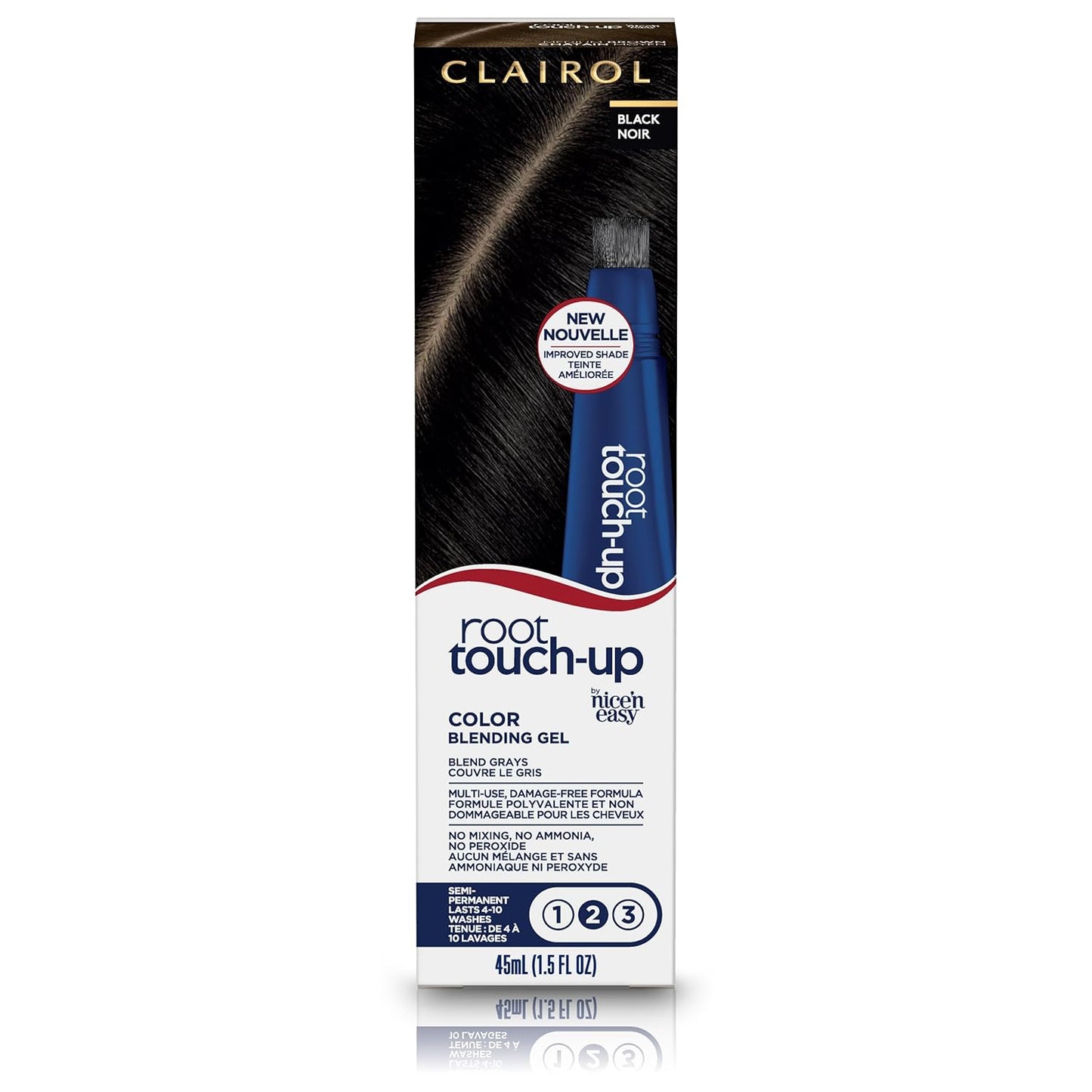 Clairol Root Touch-Up Hair Color Gel - Semi-Permanent Black | Blends Gray Hair | 2 oz