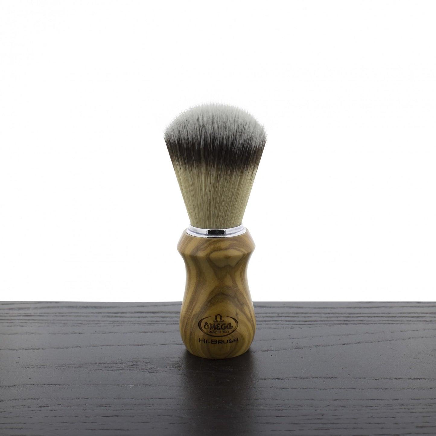 Omega =Hi Synthetic Hair Shaving Brush Olive Wood, one size, Estándar