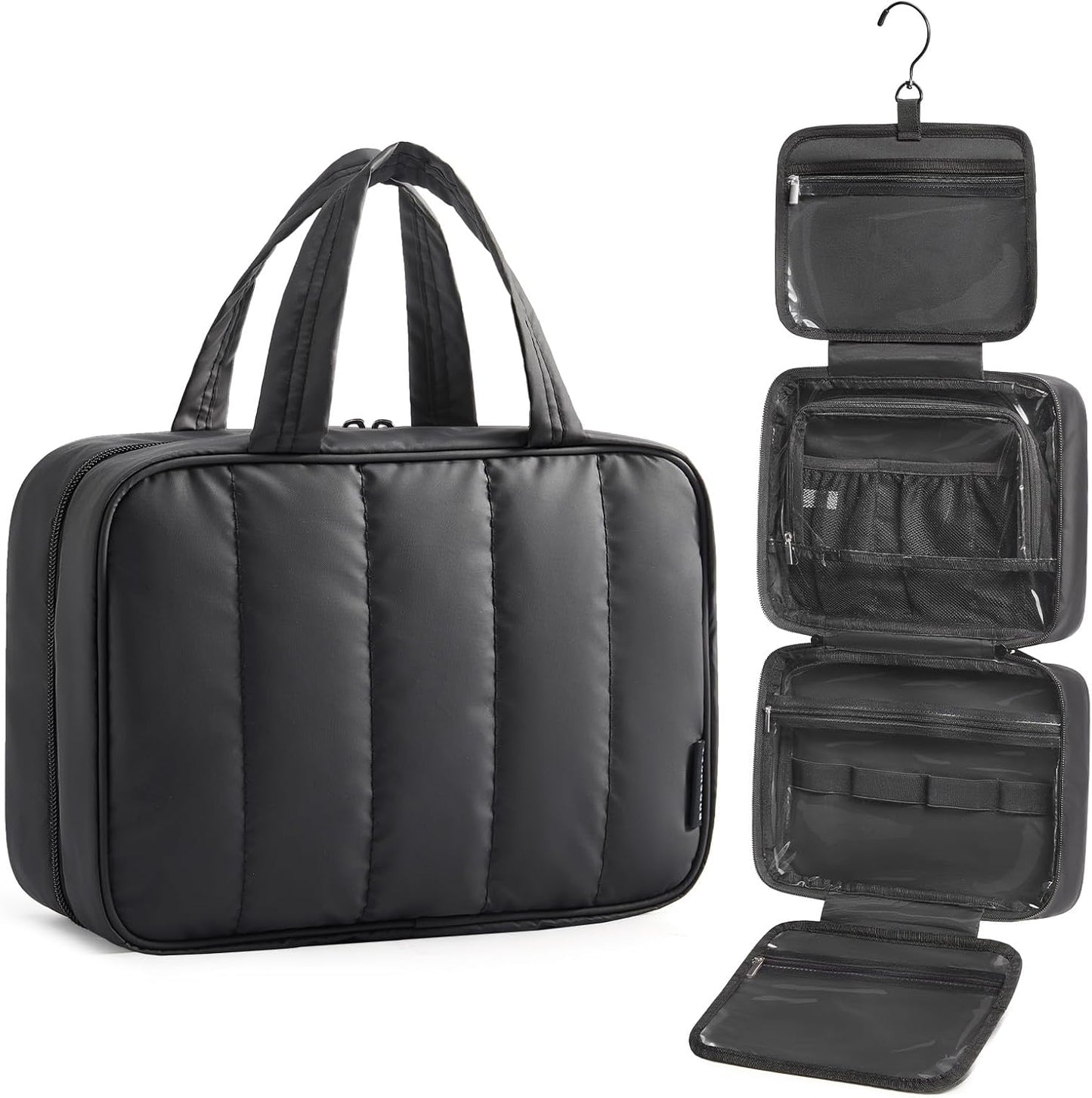 Travel Toiletry Bag for Women - Portable Hanging Makeup Organizer | Waterproof Cosmetic Bag in Pink