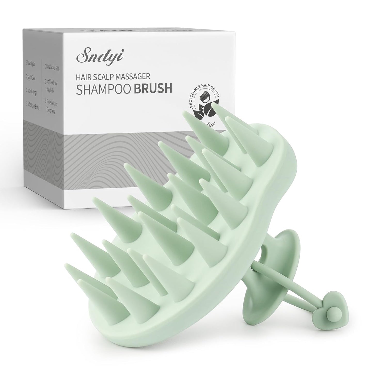 Soft Silicone Scalp Massager for Dandruff Removal & Hair Growth | Exfoliating Brush - Beige
