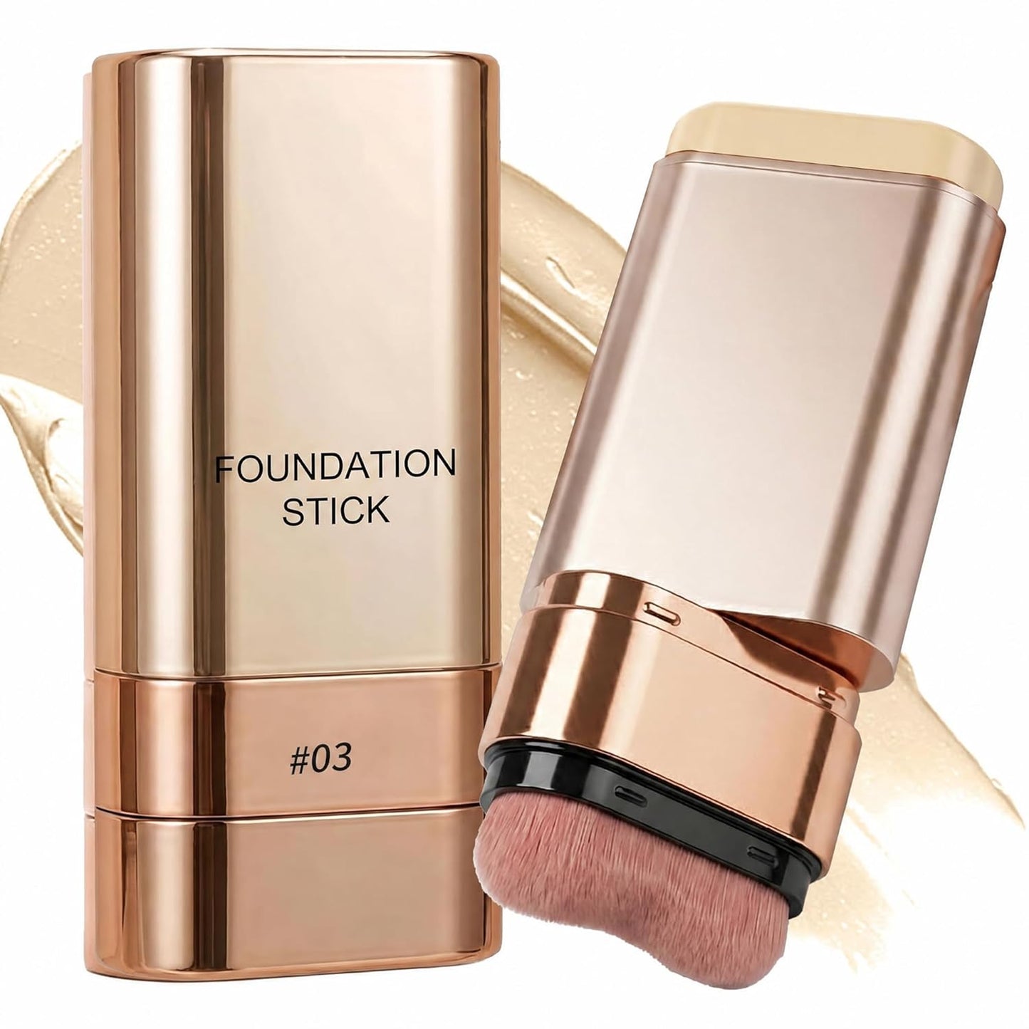 Luminous Dual-Ended Foundation Stick - Full Coverage Contouring & Concealer | Waterproof, Skin-Friendly, 01 Ivory