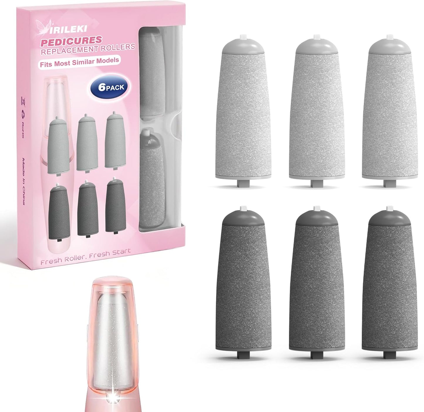Replacement Roller Heads for Electric Foot Callus Removers - Upgraded Thicker & Durable | Fits Flawless Pedi