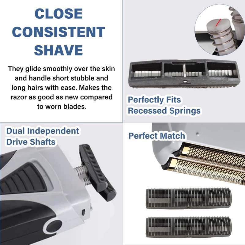 Foil Shaver Replacement Blades Compatible with Andis TS-1 TS-2 Foil Shaver, For Babyliss FXFS2 FX3, For Wahl 5 Star Vanish(8173-700) Shaver, Fit for 17150 17200 17235 17220 Foil Shaver Blade - 4Pcs