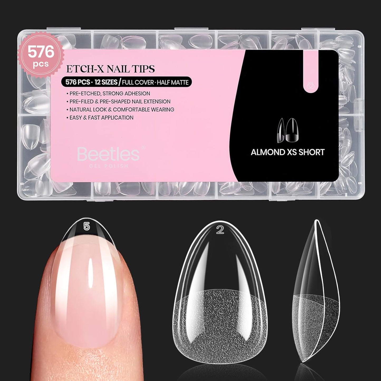 Beetles Gel Polish - 9 in 1 Nail Glue with Strong Brush Applicator | 0.5 Fl Oz for False Nails & Rhinestones