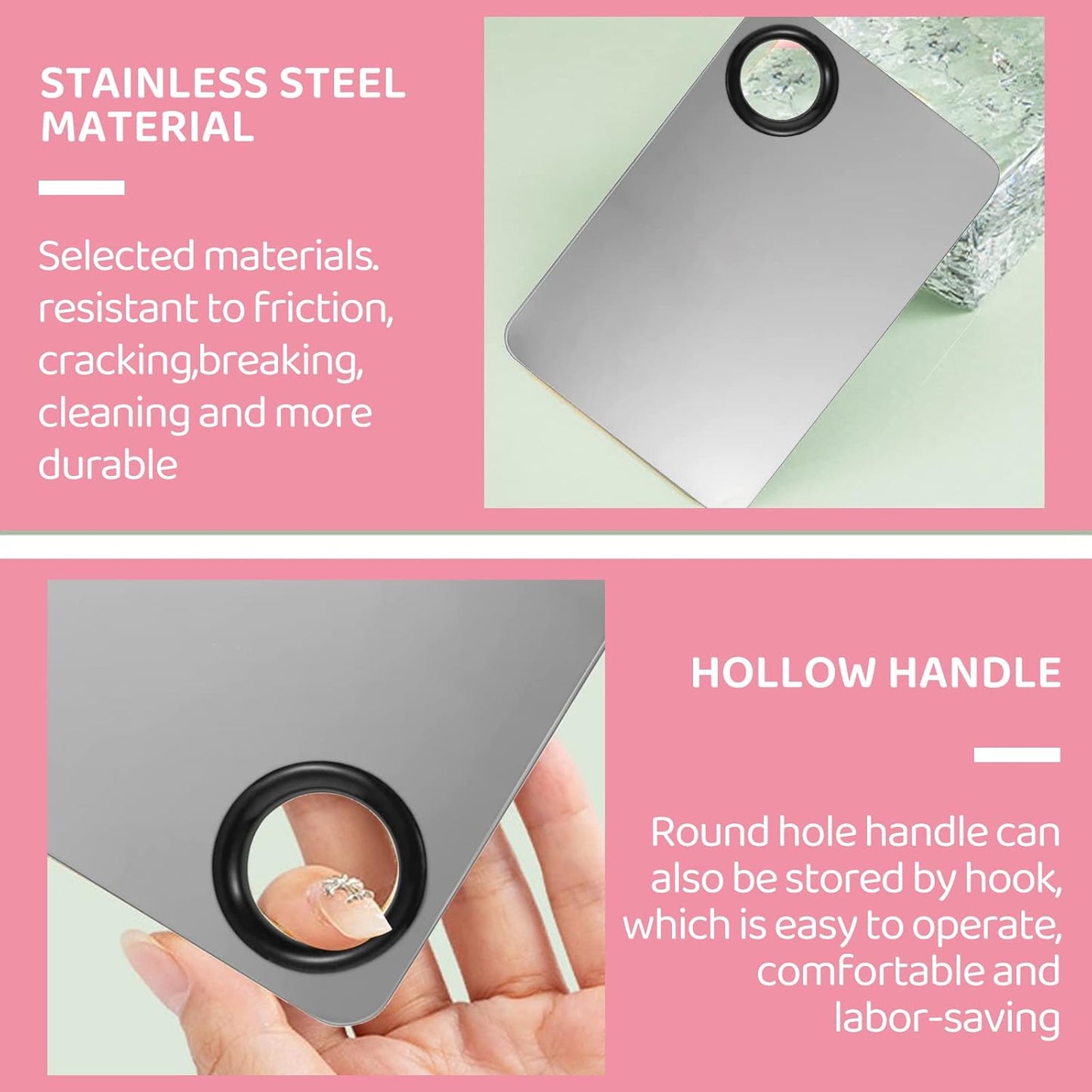 Makeup Mixing Palette - Stainless Steel Tray with Foundation Brush & Korean Spatula | Ideal for Liquid Makeup & Nail Art
