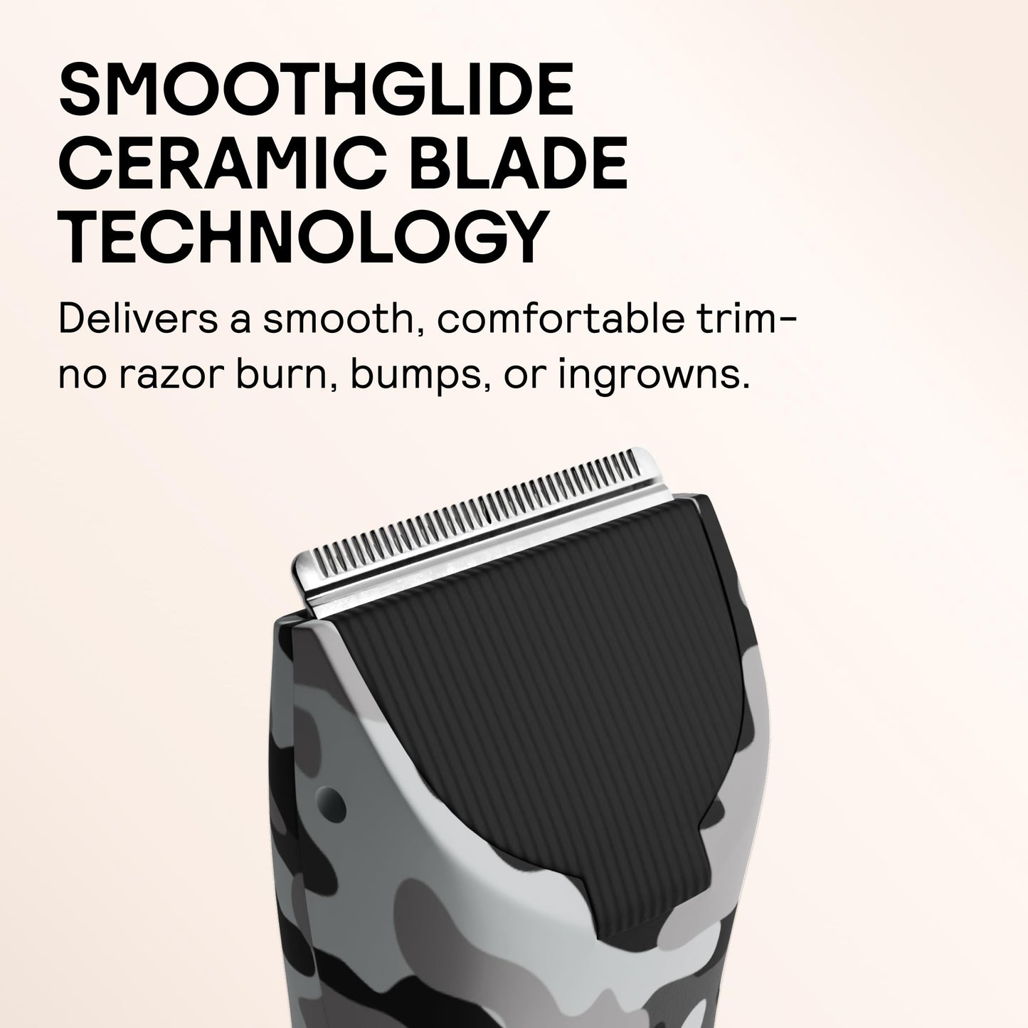 MERIDIAN The Trimmer Original - Body Hair Trimmer for Men, Electric Shaver for Pubic Hair, Chest, Legs & Bikini, Waterproof & Rechargeable, Arctic