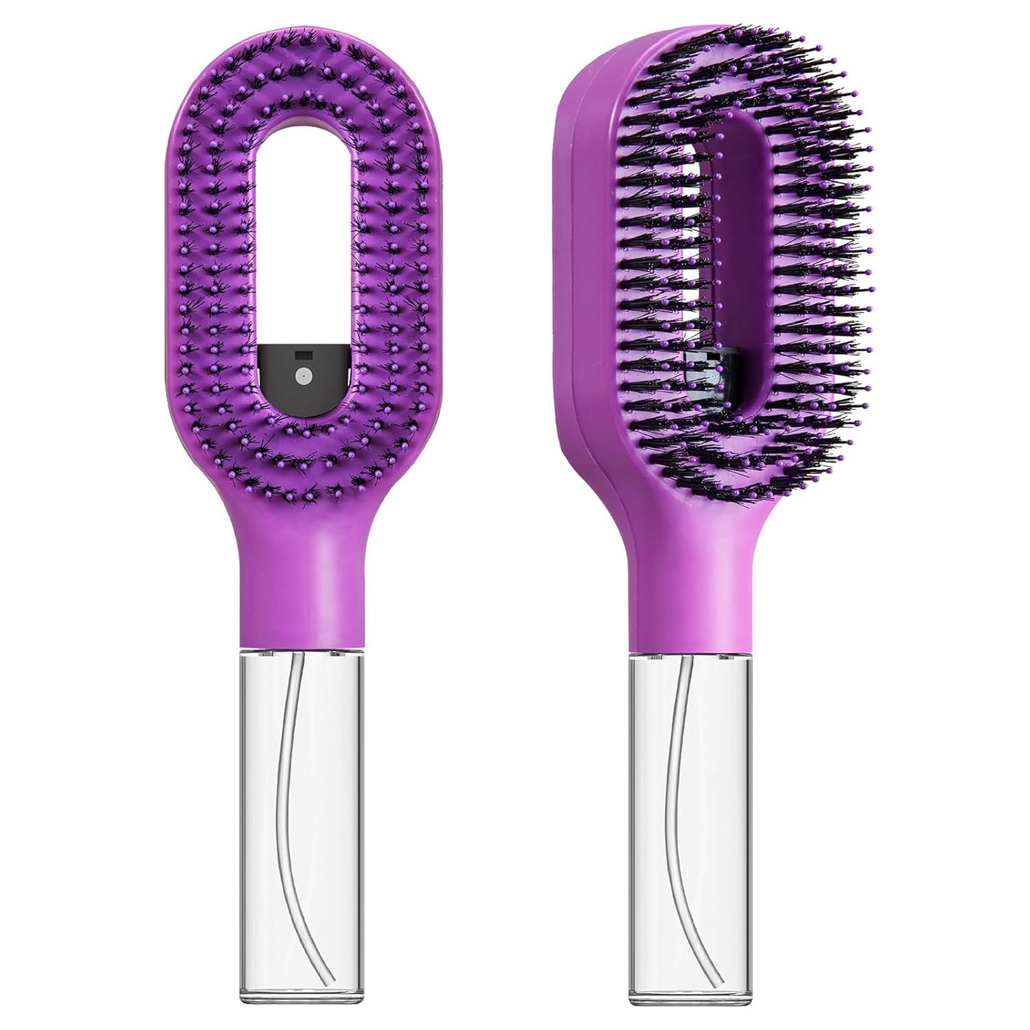 2-in-1 Detangler Hair Brush - Wet & Dry Curly, Wavy, Straight Hair | Built-In Mister Spray, 50ml Water Reservoir (Pink)