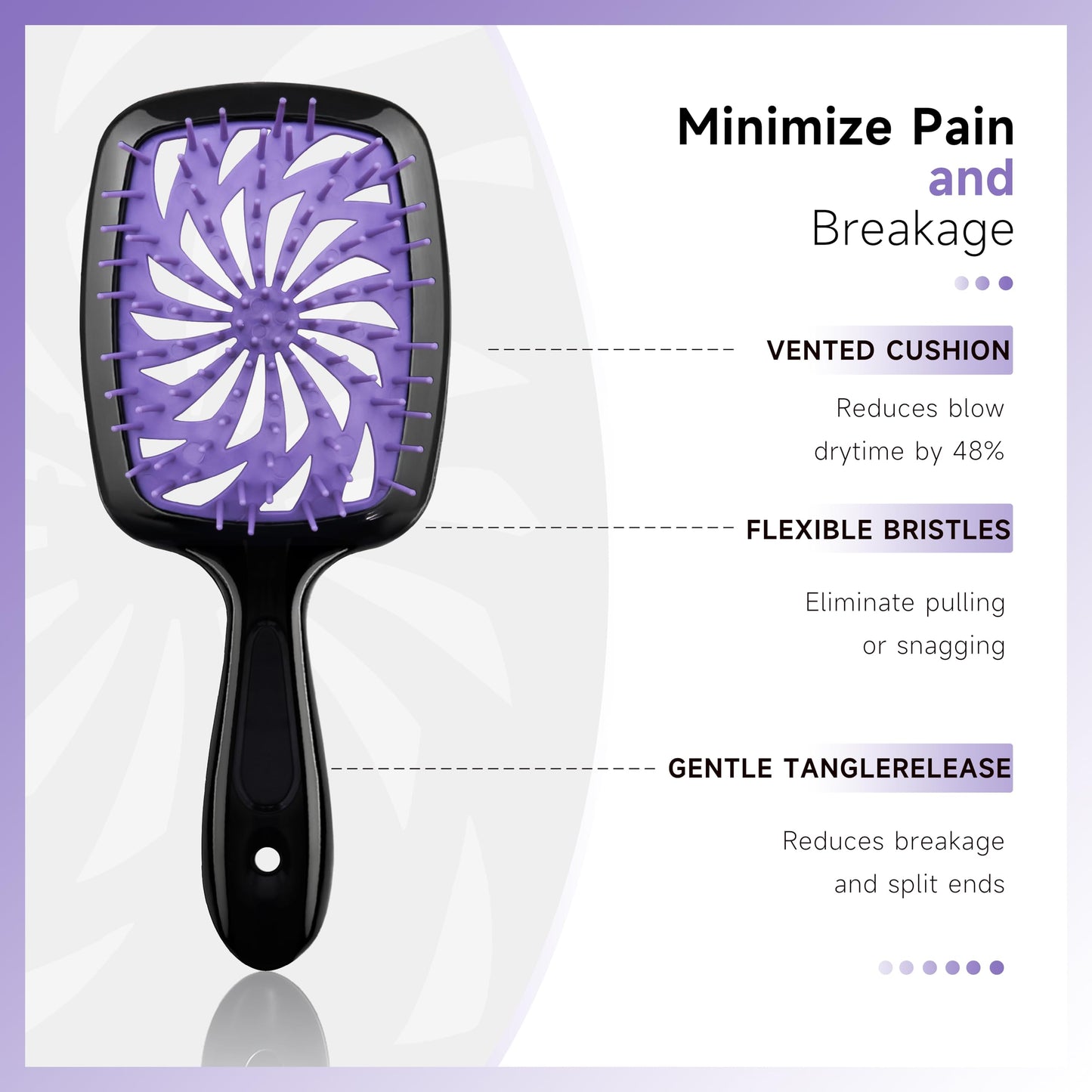 11 Pcs Hairbrush Set, Detangle Hair Brush And Spray Bottle, 3 Pieces Smooth Hairbrush For Toddlers, Suitable For Wet and Dry Hairstyles, Suitable For Adults And Children. (Purple)