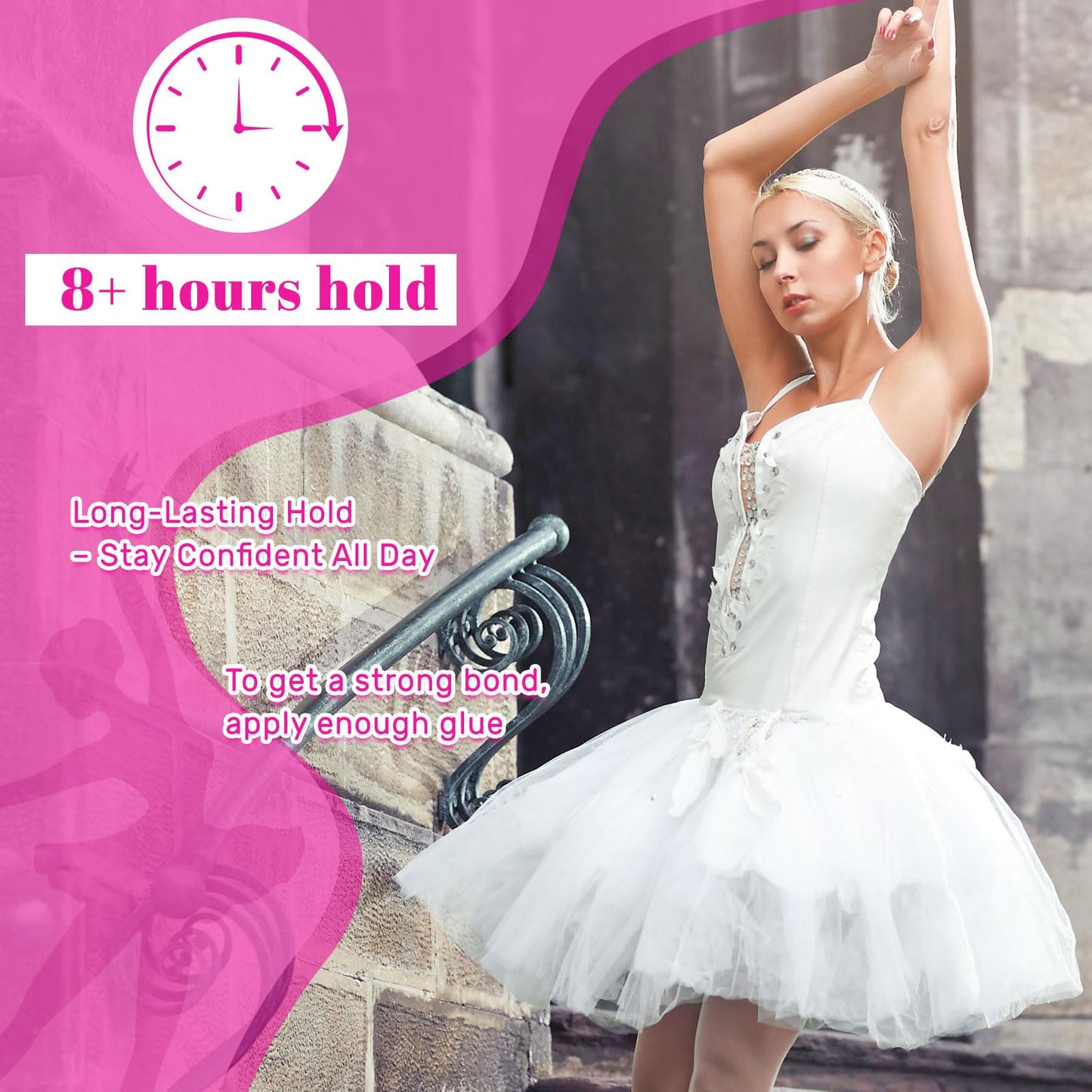 2 Pack Body Glue for Clothes Roll-On – Strong Hold Body Adhesive for Clothing & Skin, Sweat Resistant, Easy Wash-Off Fashion Glue for Socks, Bras, Wigs, Costumes & Leotards,No Residue,Gentle Formula