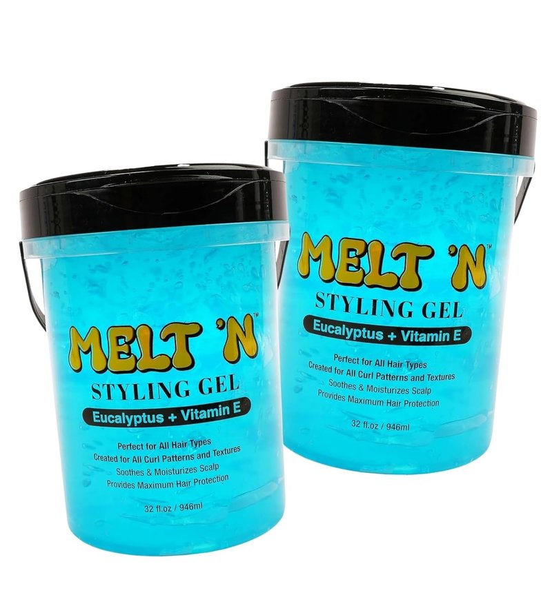 EBIN NEW YORK Melt'N Styling Gel with Eucalyptus Oil & Vitamin E - Lightweight Hold & Curl Definition | 32 oz Bundle