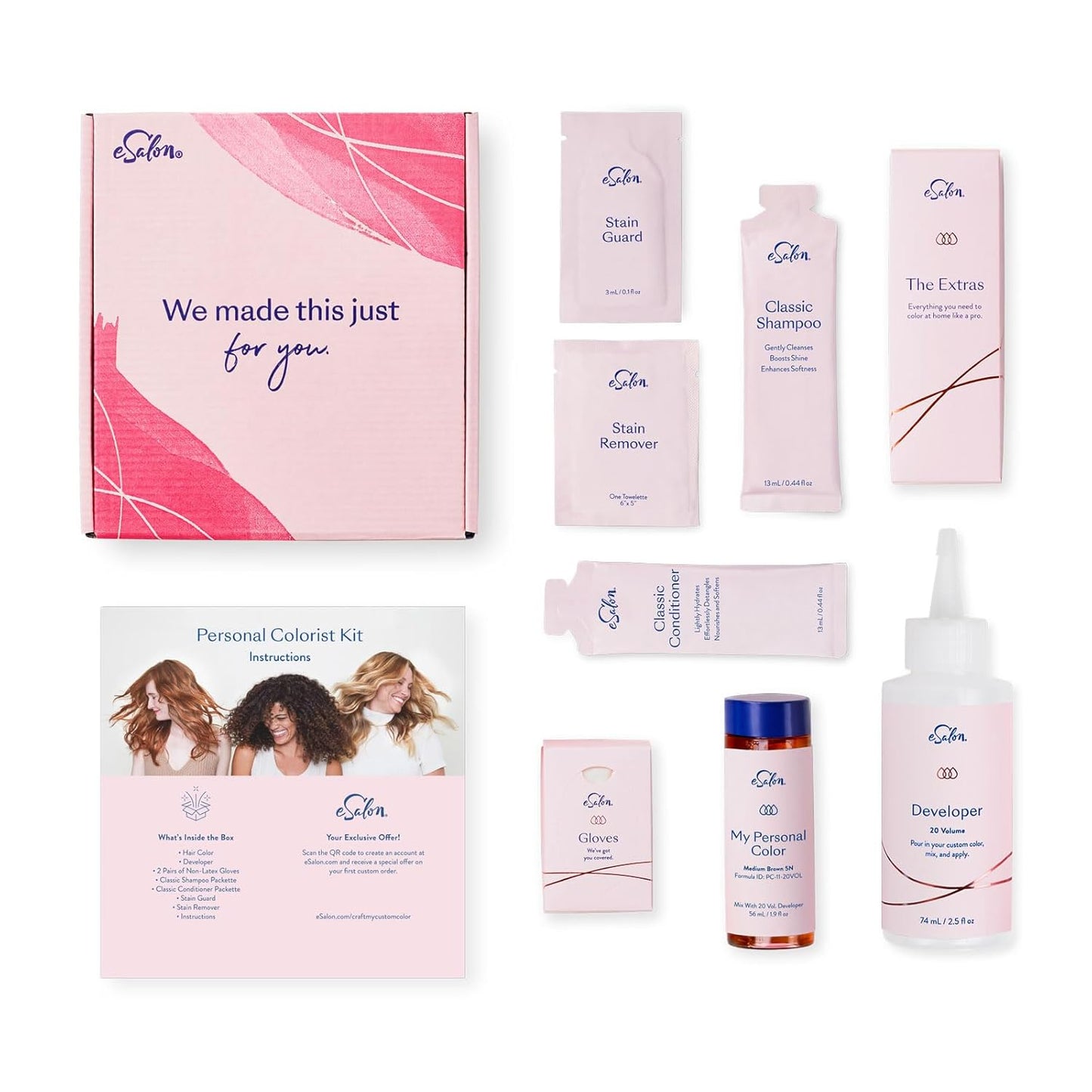 Permanent Hair Color Kit - Dark Blonde Copper Gold | Ammonia-Free Dye for 100% Gray Coverage