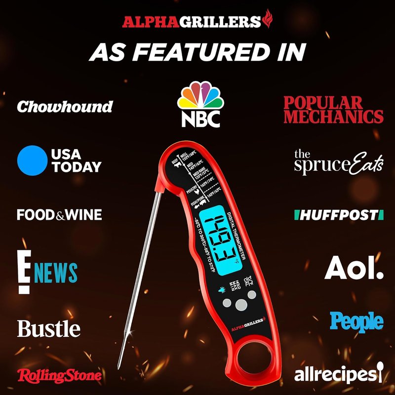 Digital Meat Thermometer - Instant Read Cooking & Grilling Tool | Perfect Kitchen Gift for Dads & Men