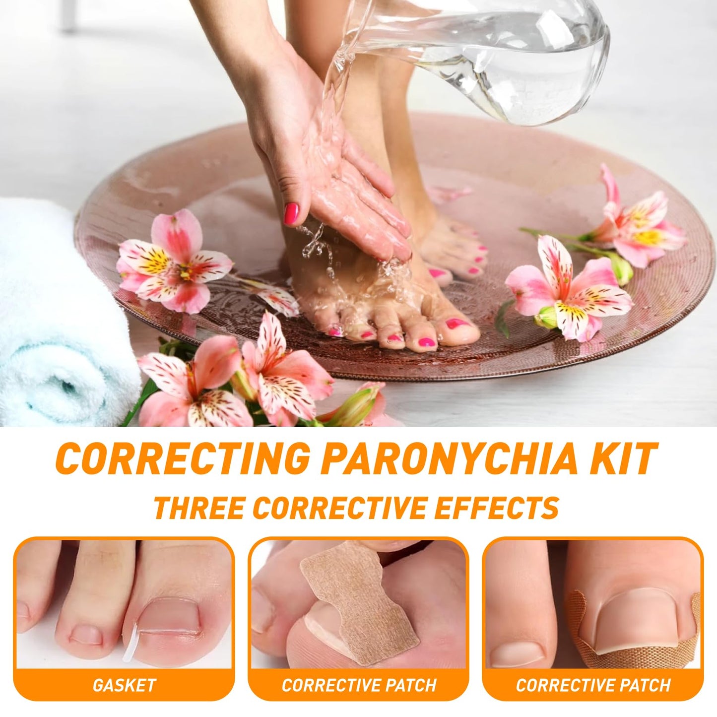 Ingrown Toenail Corrector Set, Ingrown Toenail Treatment Kit Including Correction Strips, Pedicure Tools & Breathable Patches - Professional Home Pedicure Care for Curved Toenails