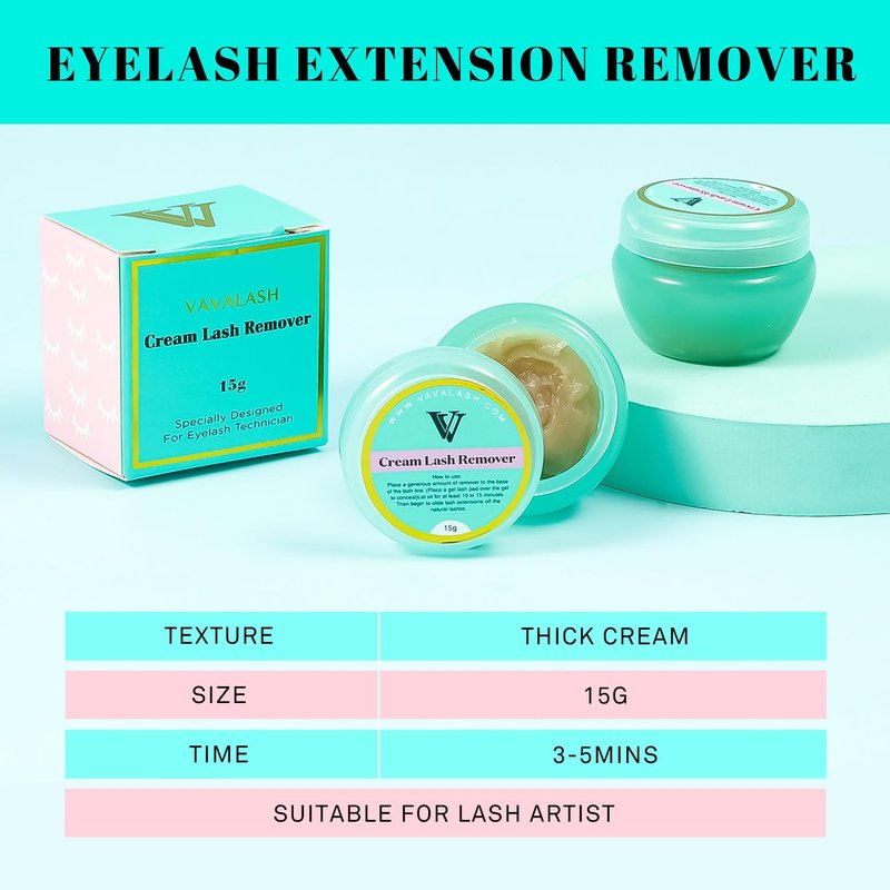 VAVALASH Eyelash Extension Remover - Low Irritation Cream for Sensitive Skin | Fast Dissolution, 15g