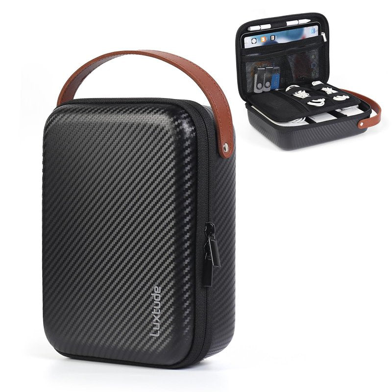 Luxtude Electronics Organizer Travel Case for Chargers and Cords, Hard Case for Electronics, Portable Tech Bag, Travel Essentials for Chargers/Mouse/USB Drives/SD Cards, Tech Gifts
