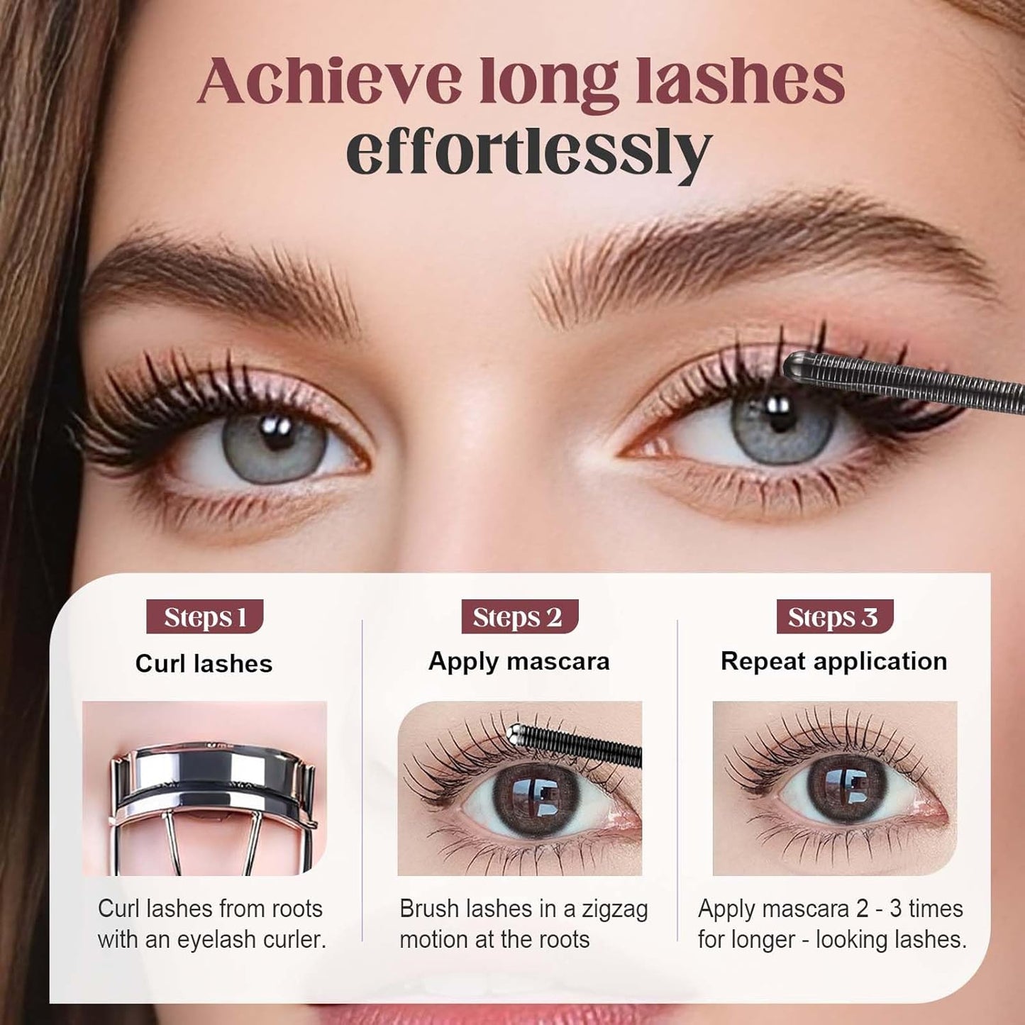 Mature Women's Mascara - Volume & Length for Thinning Lashes | Waterproof Long Wear in Black