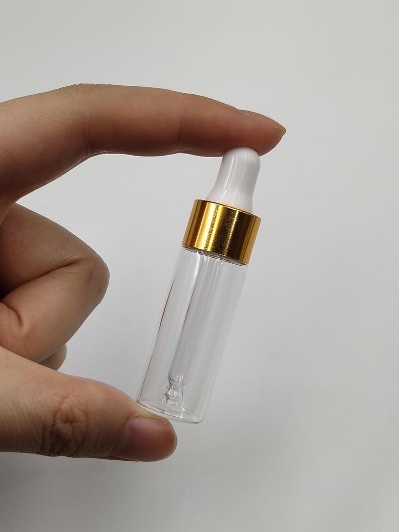 Mini Dropper Bottles - 15-Pack Clear Glass for Essential Oils & Aromatherapy | Gold Cap