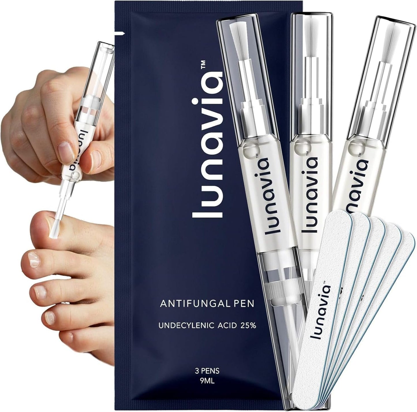 Antifungal Pen for Athlete’s Foot & Jock Itch - 25% Undecylenic Acid with Tea Tree & Aloe - 3-Pack Twist Pen (9ML)