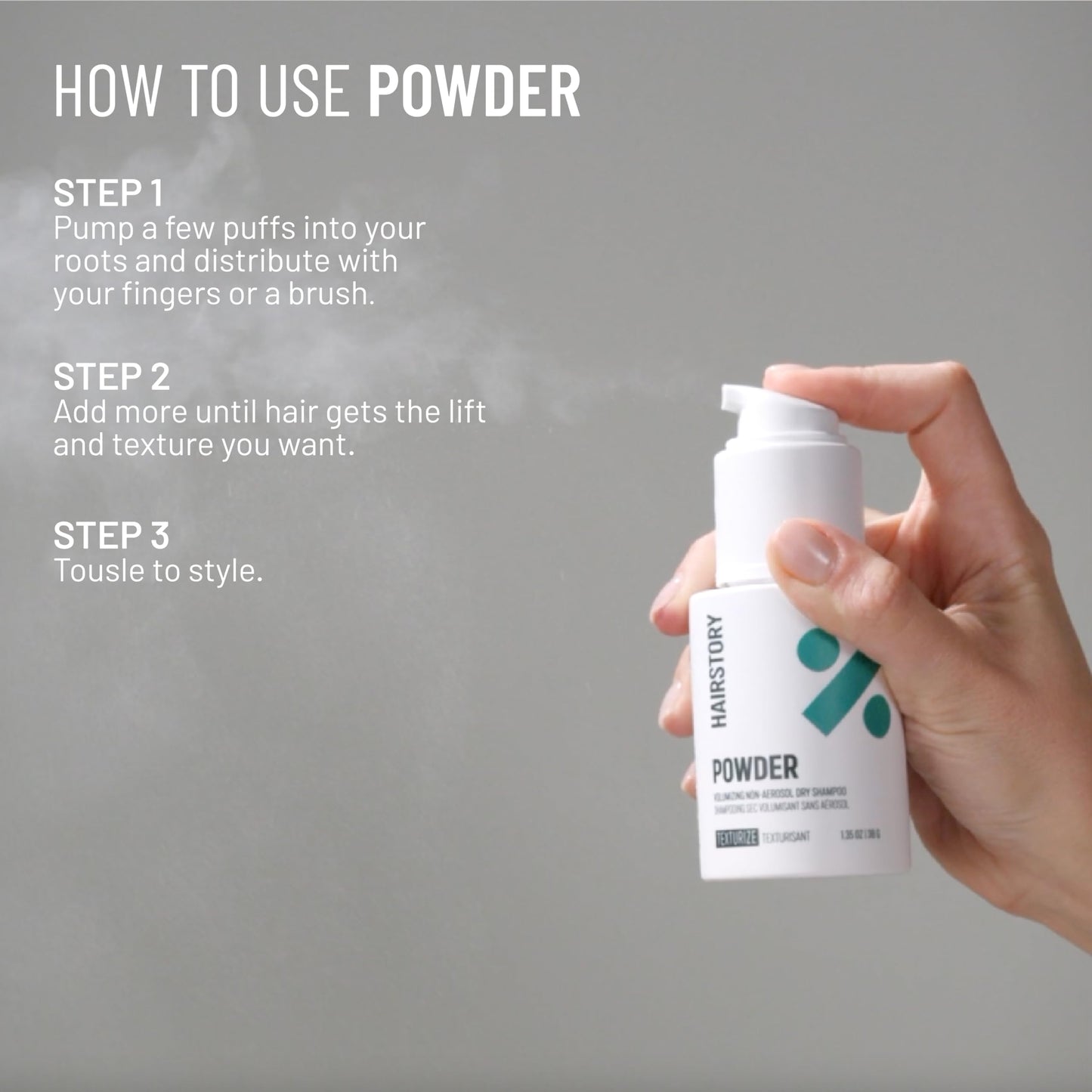 Hairstory Powder Talc Free Volumizing, Non-Aerosol Dry Shampoo 1.35 oz