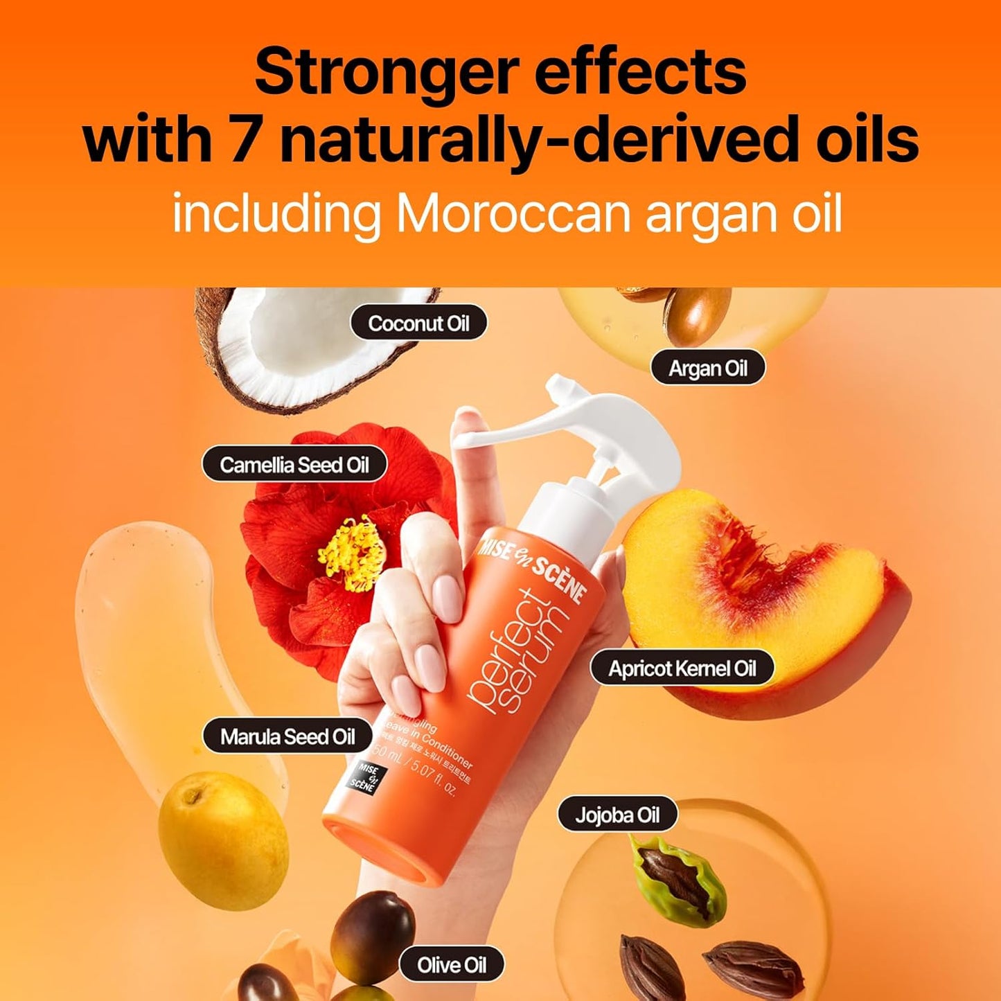 Mise En Scene Hair Mist - Nourishing Non-Greasy No-Wash Treatment with Golden Moroccan Argan Oil | 5.07 Fl. Oz. (150ml)