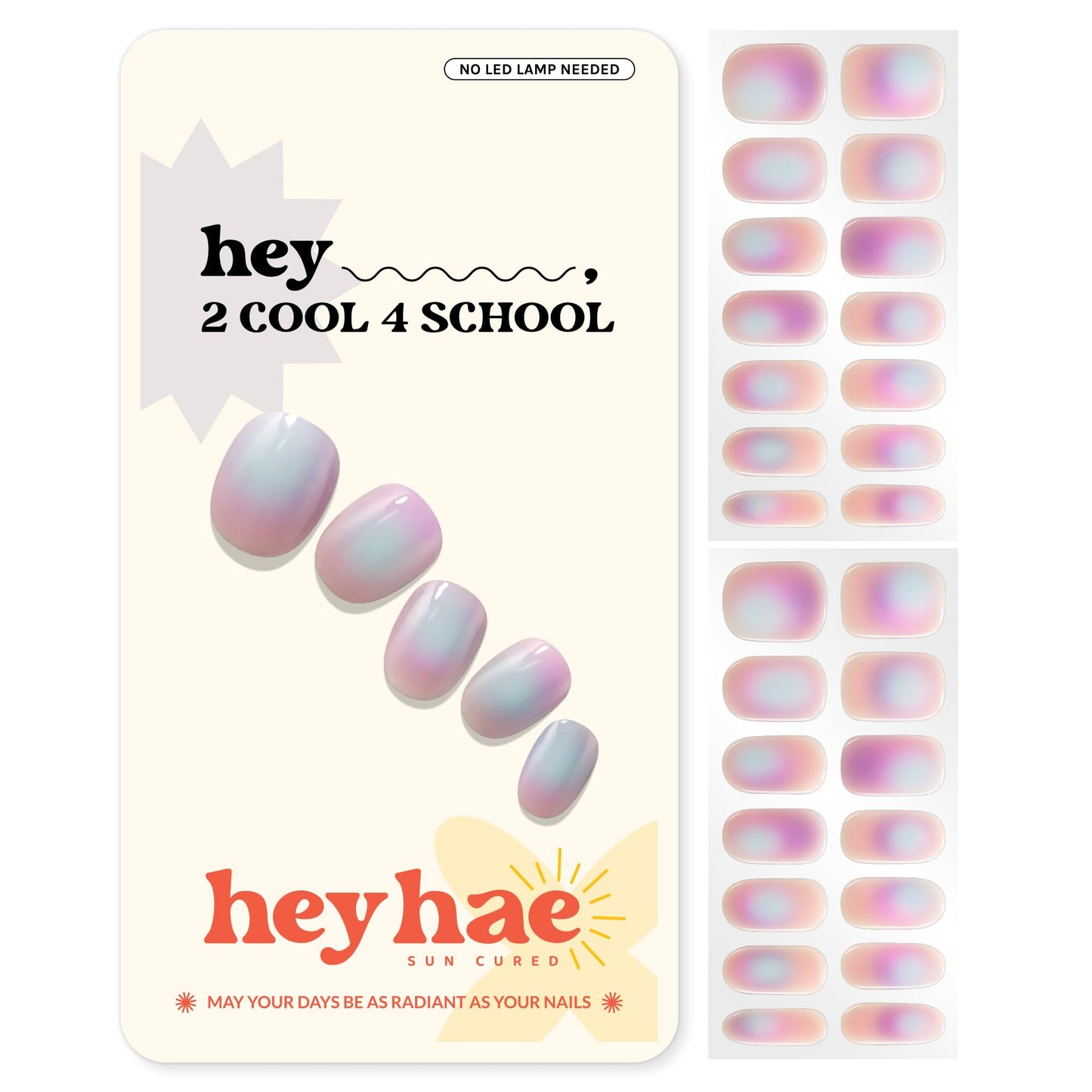 Heyhae Semi Cured Gel Nail Strips Salon Quality - Hey, 2 Cool 4 School