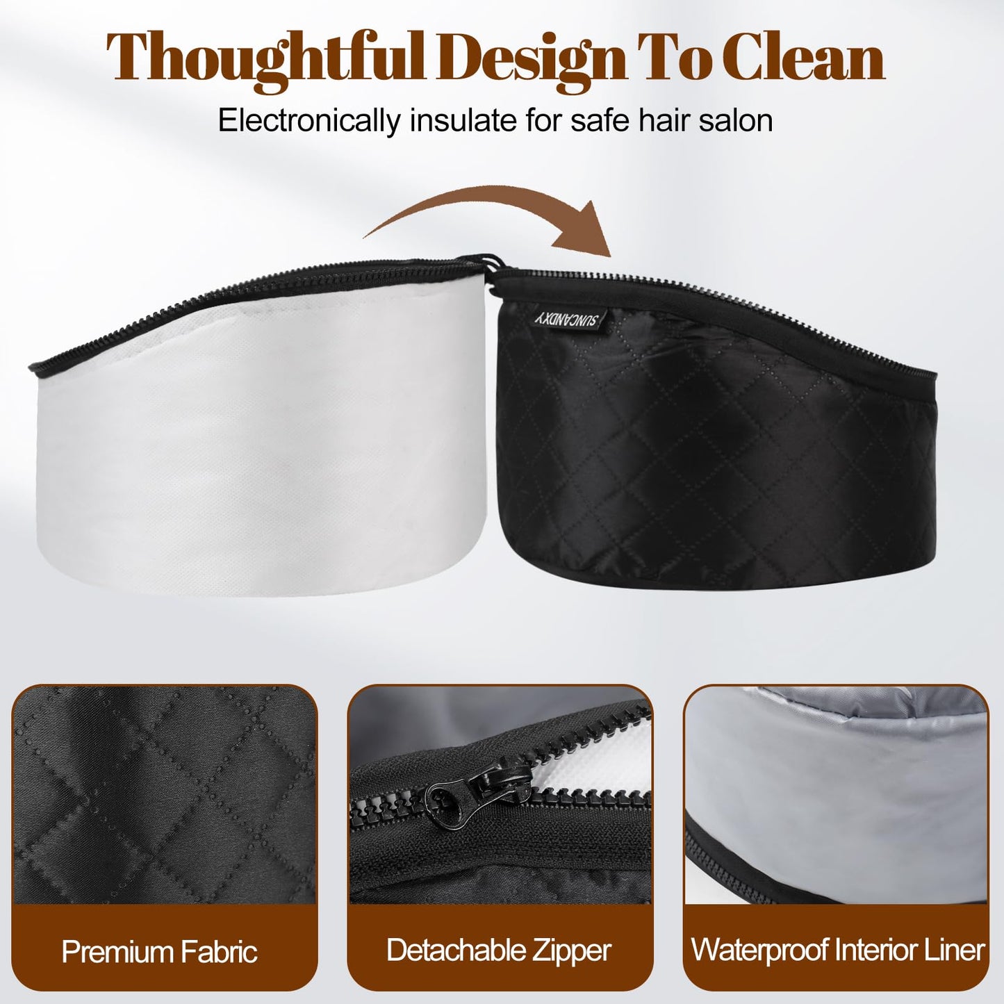 Hair Steamer for Deep Conditioning: Heat Cap with 118" Power Cord 10-Level Fast Heating & 3 Timer Settings for Natural Black Hair Thermal Steam Cap for Deep Conditioner Treatments