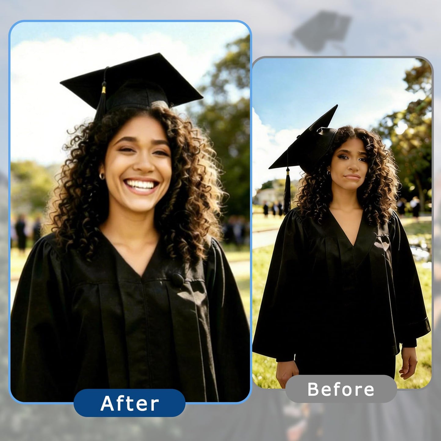 unibouti Graduation Cap Headband Insert Clear - Original Four Leaves Clover - Secure Your Grad Cap on Curly, Natural Hair, Braids, Locs, Twists and Straight Hair
