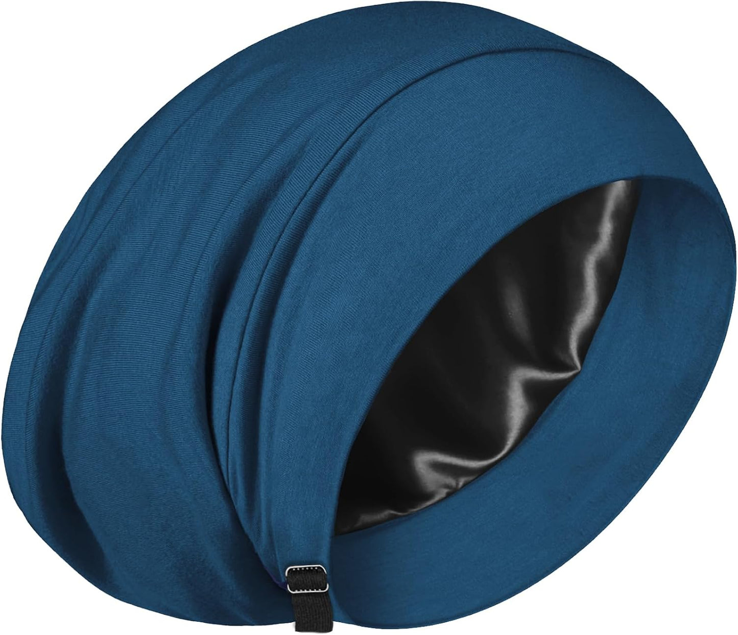 100% Mulberry Silk Bonnet for Sleeping | Curly Hair Sleep Cap - Black