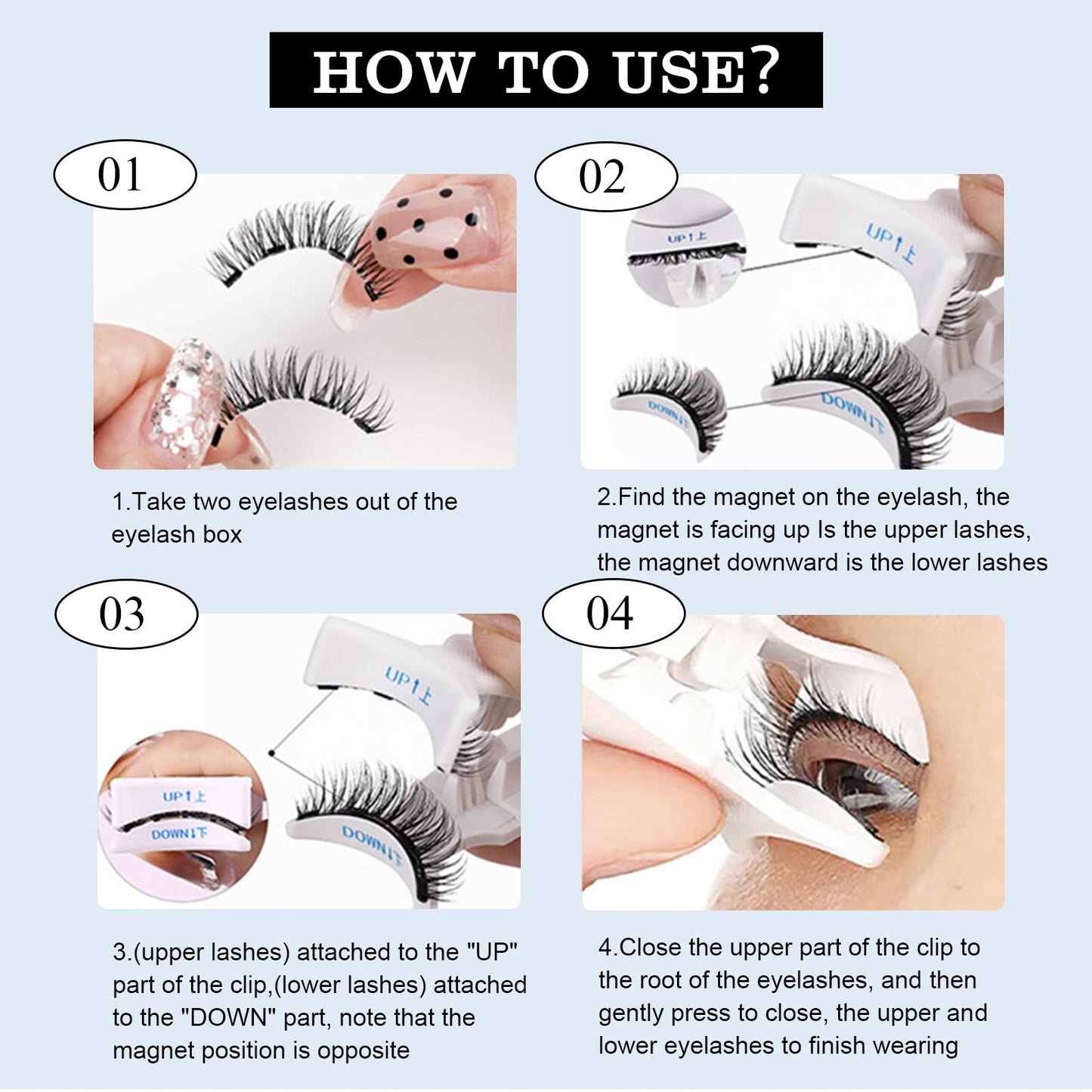 Meylora Magnetic Lashes,2026 New Magnetic Eyelashes with Applicator Natural Look,No Glue Needed Reusable Eyelashes Kit for Women(02+03+06)