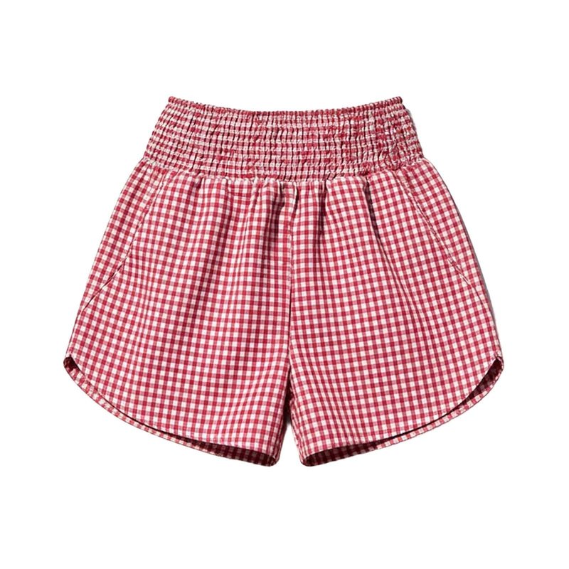 Boxer Shorts for Women Summer Casual Gingham Pajama Plaid Short with Pockets Lounge Pj Bottoms Cute Beach Y2K Clothes