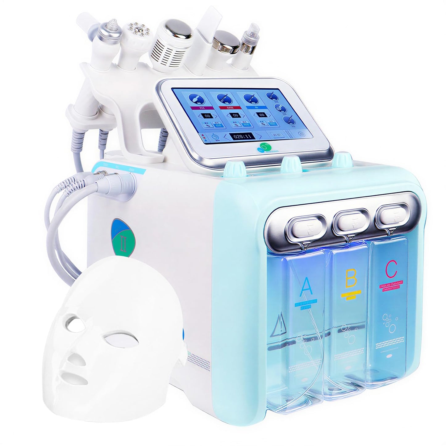 7 in 1 Facial Machine for Skin Care, Hydro Facial Machine with Vacuum Extraction & LED Mask, Deep Cleansing & Hydration Beauty Device for Home Use