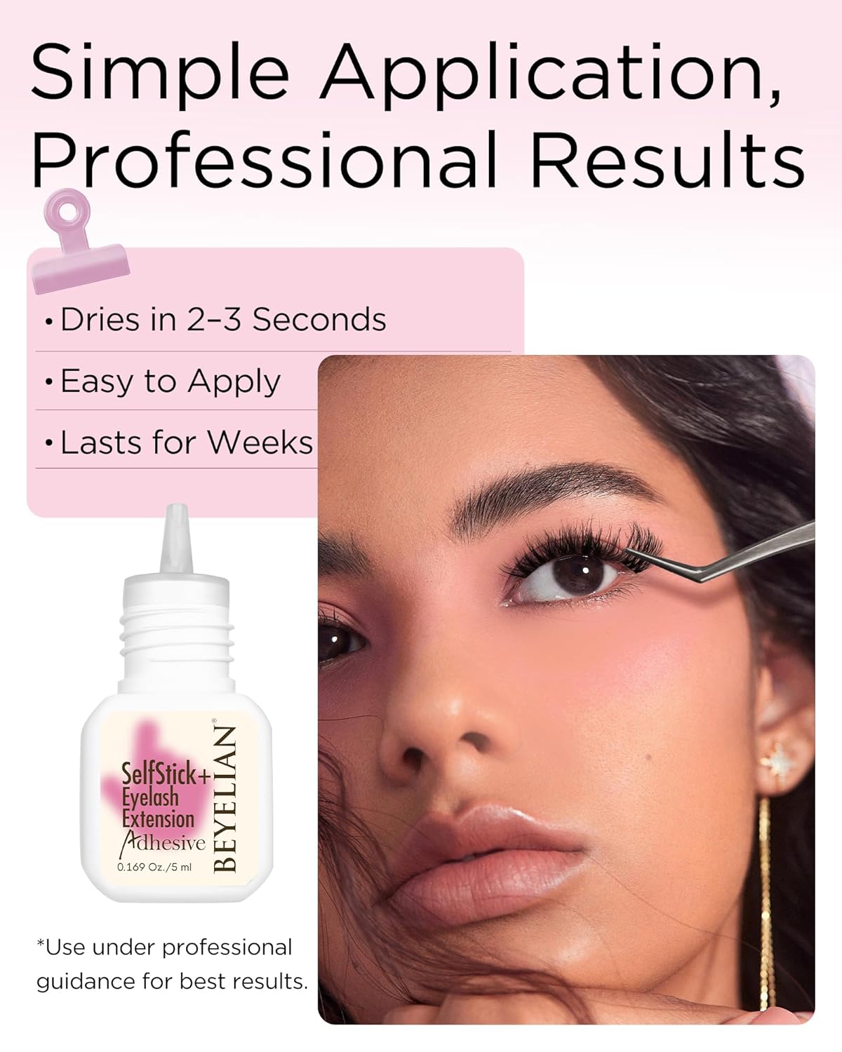 Lash Cluster Glue - Strong Hold Black Eyelash Extension Adhesive | Waterproof, Hypoallergenic, 5ML