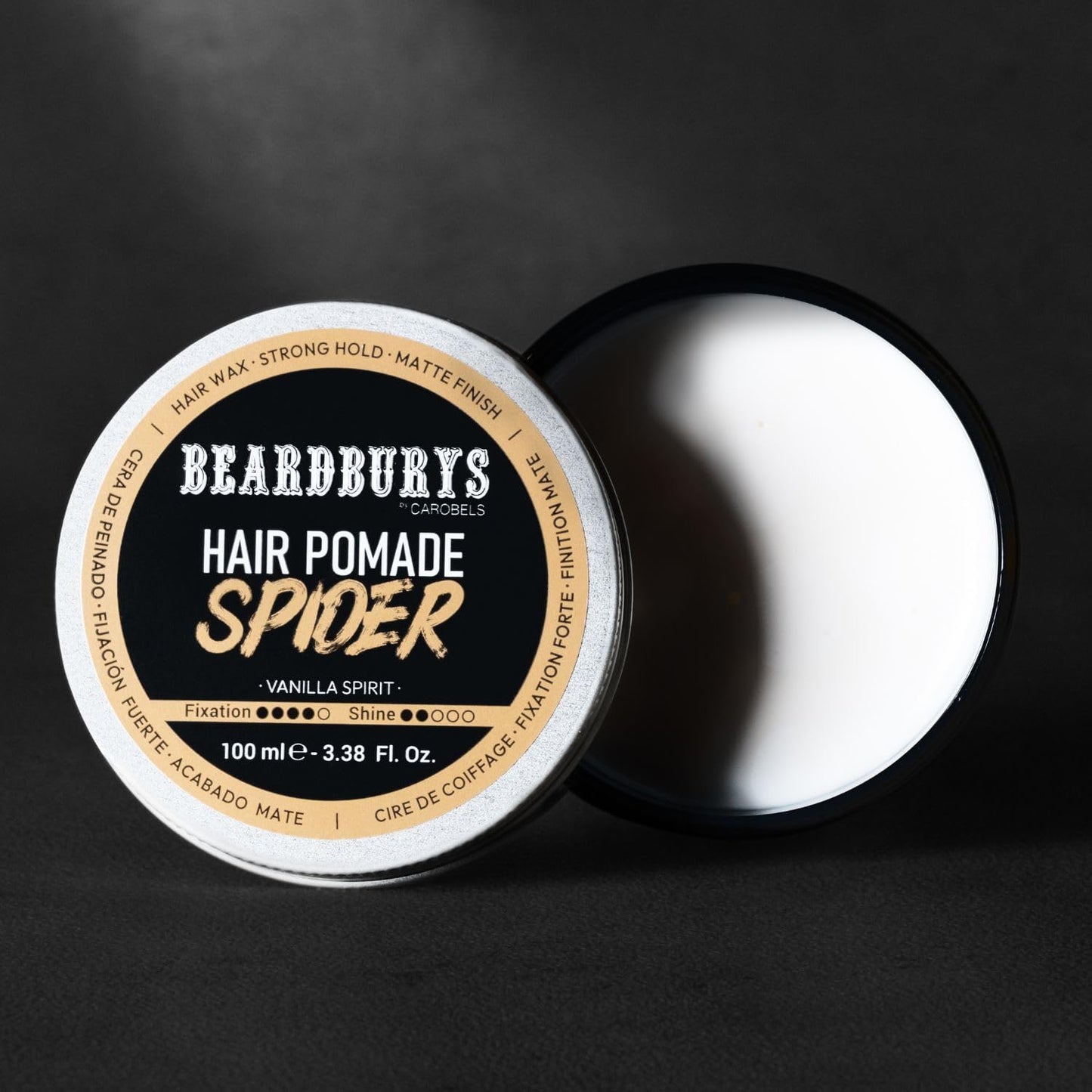 BY CAROBELS BEARDBURYS Barber Grade Spider Hair Styling Wax With Medium Hold & Natural Looking Finish, Hair Volume for Men, 3,5 Fl Oz, Unscented, 1 Ounce